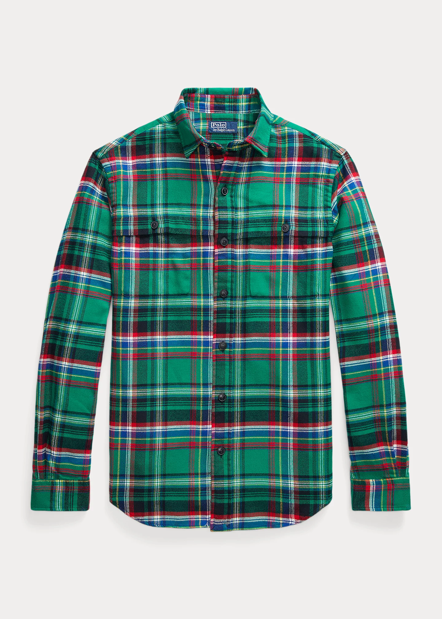 Classic Fit Suede-Patch Plaid Workshirt