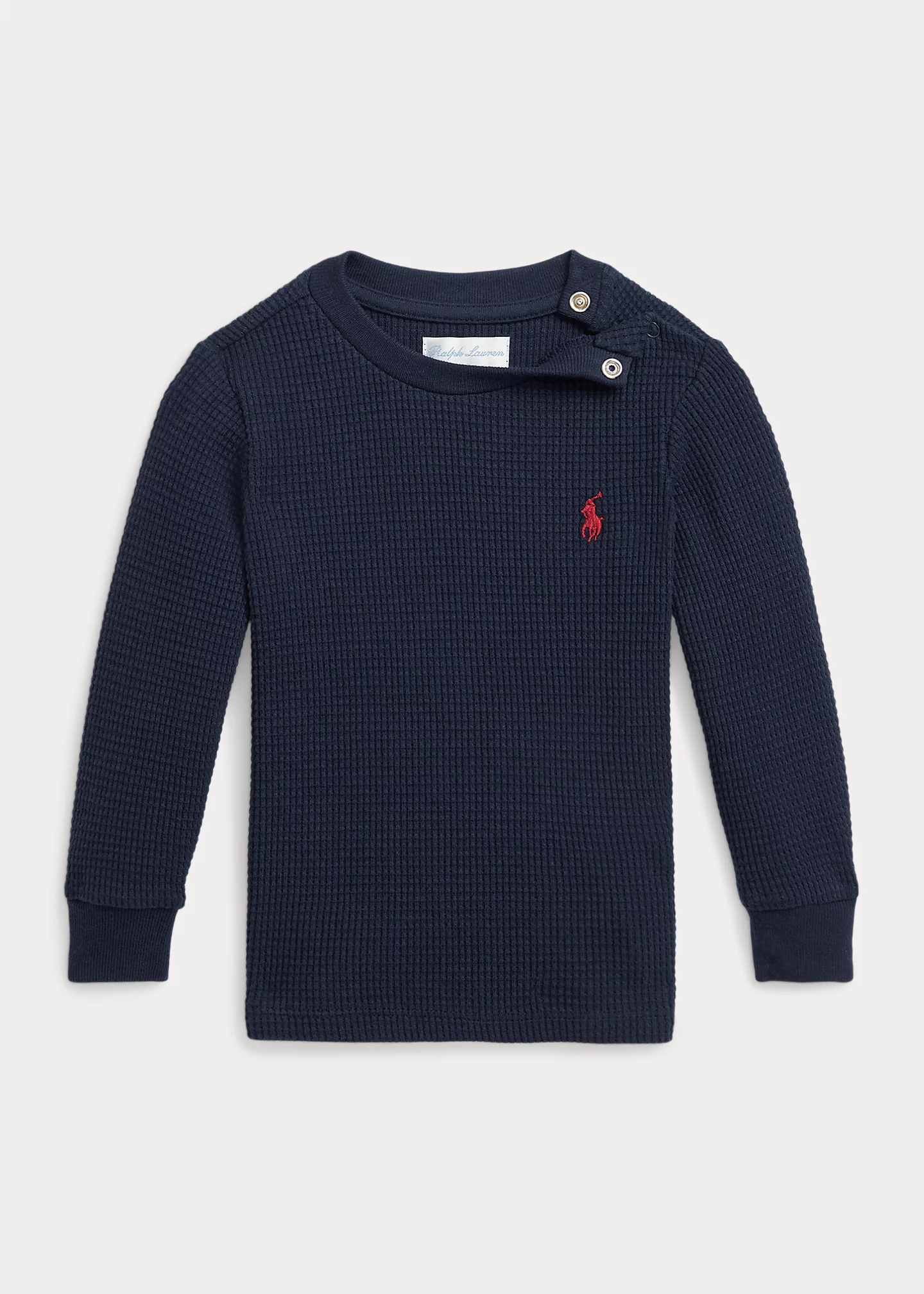 Waffle-Knit Cotton Long-Sleeve Tee