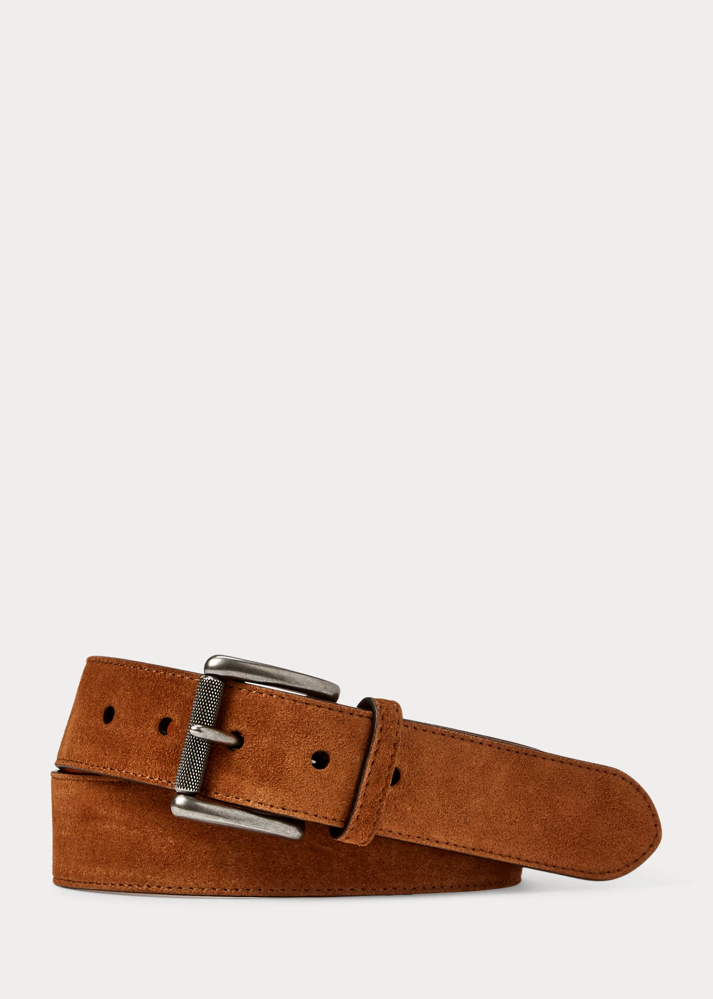 Suede Roller-Buckle Belt