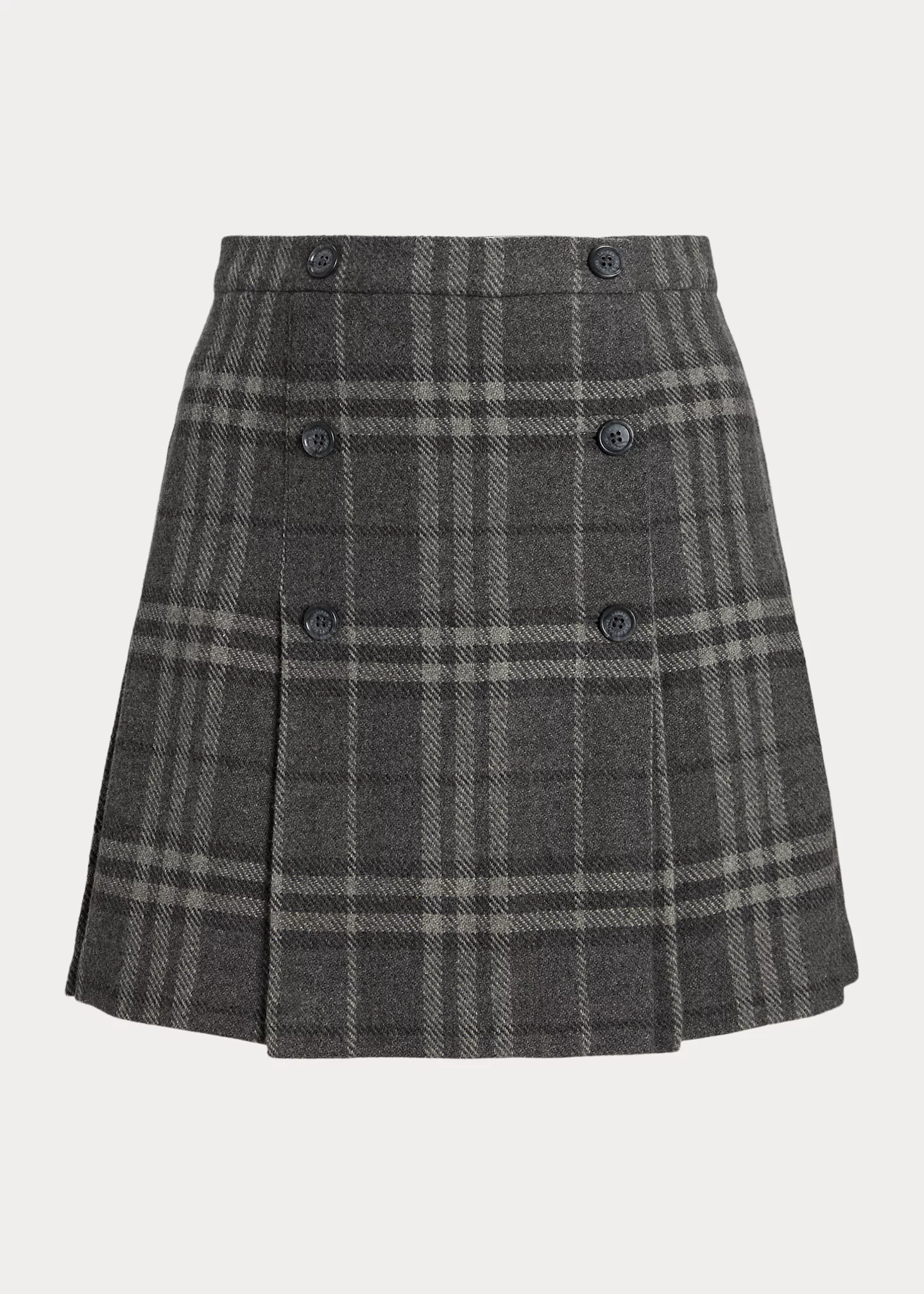 Plaid Pleated Wool-Blend Tweed Miniskirt