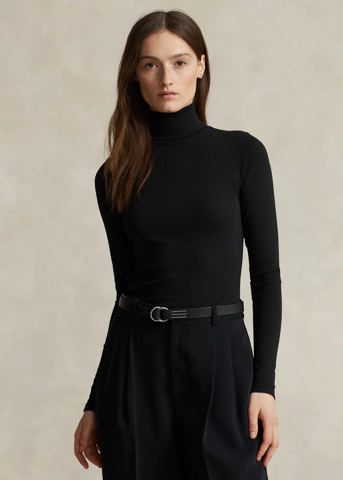 Stretch Ribbed Turtleneck
