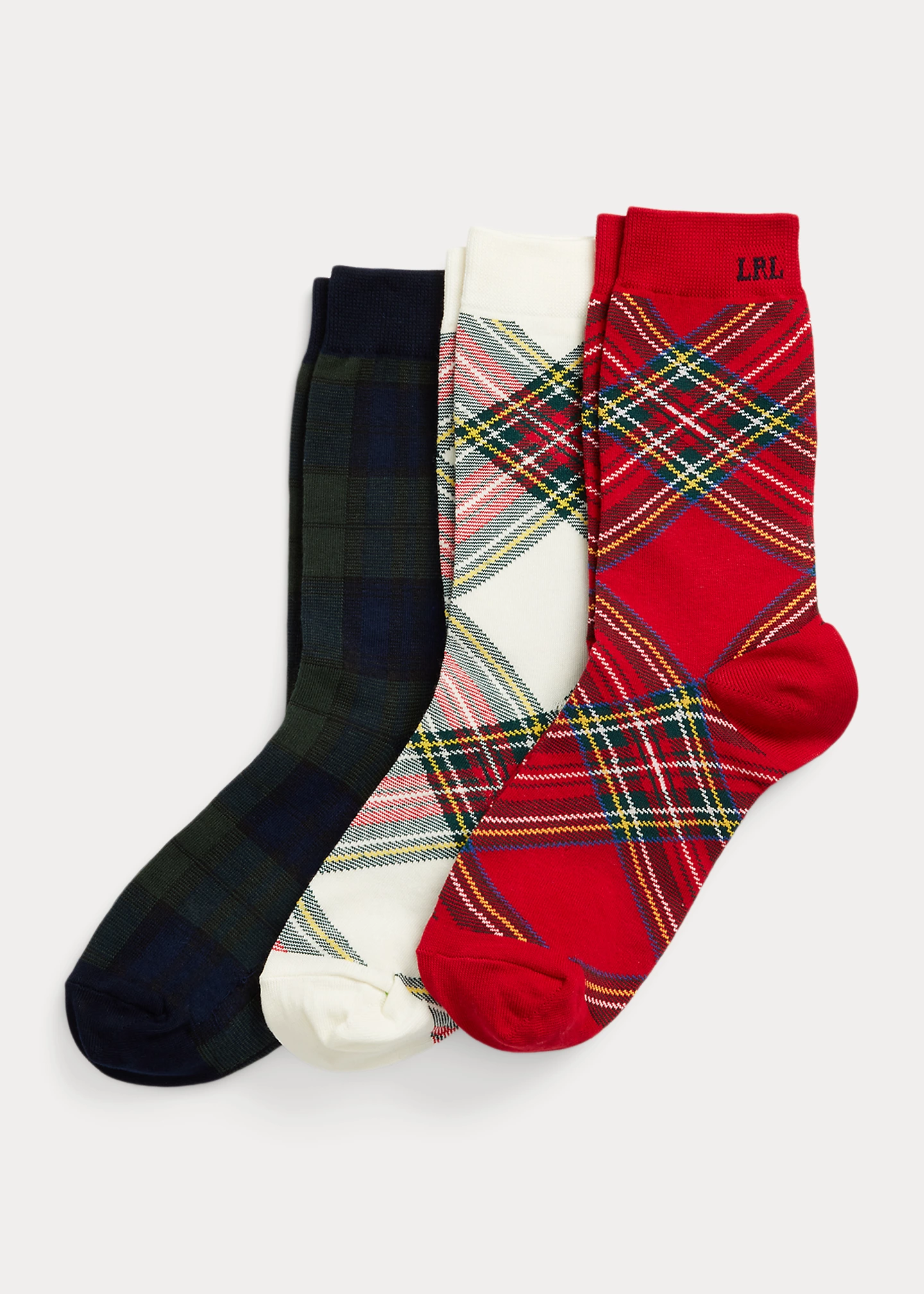 Plaid Cotton-Blend Crew Sock 3-Pack
