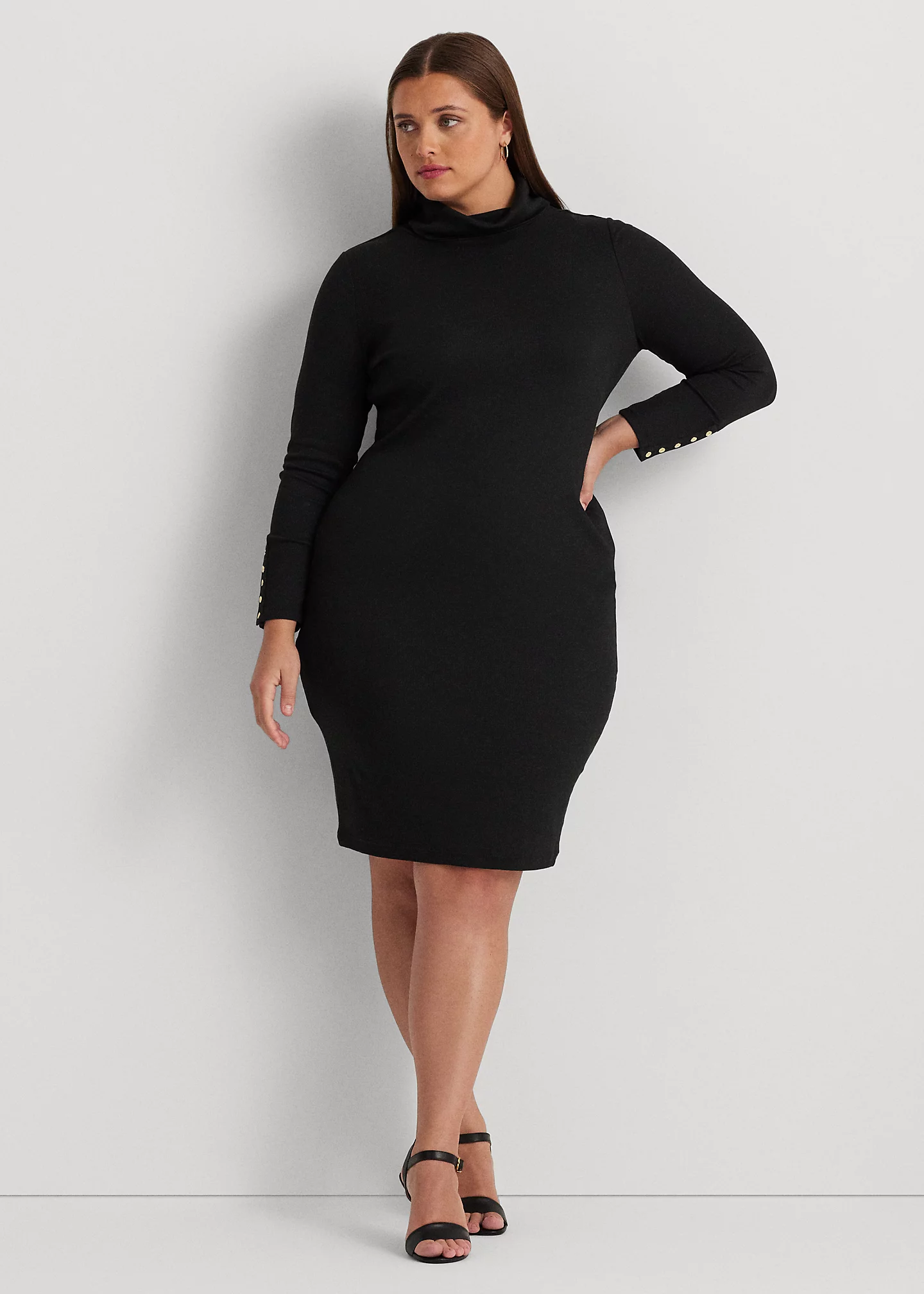 Cotton-Blend Turtleneck Dress