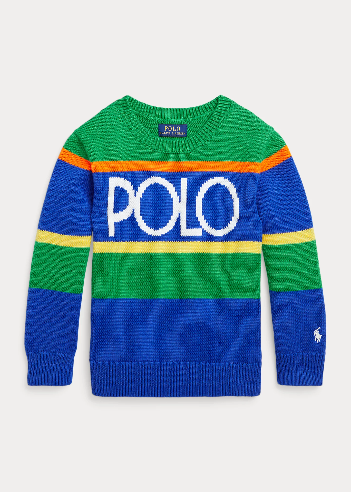 Logo Striped Cotton Sweater