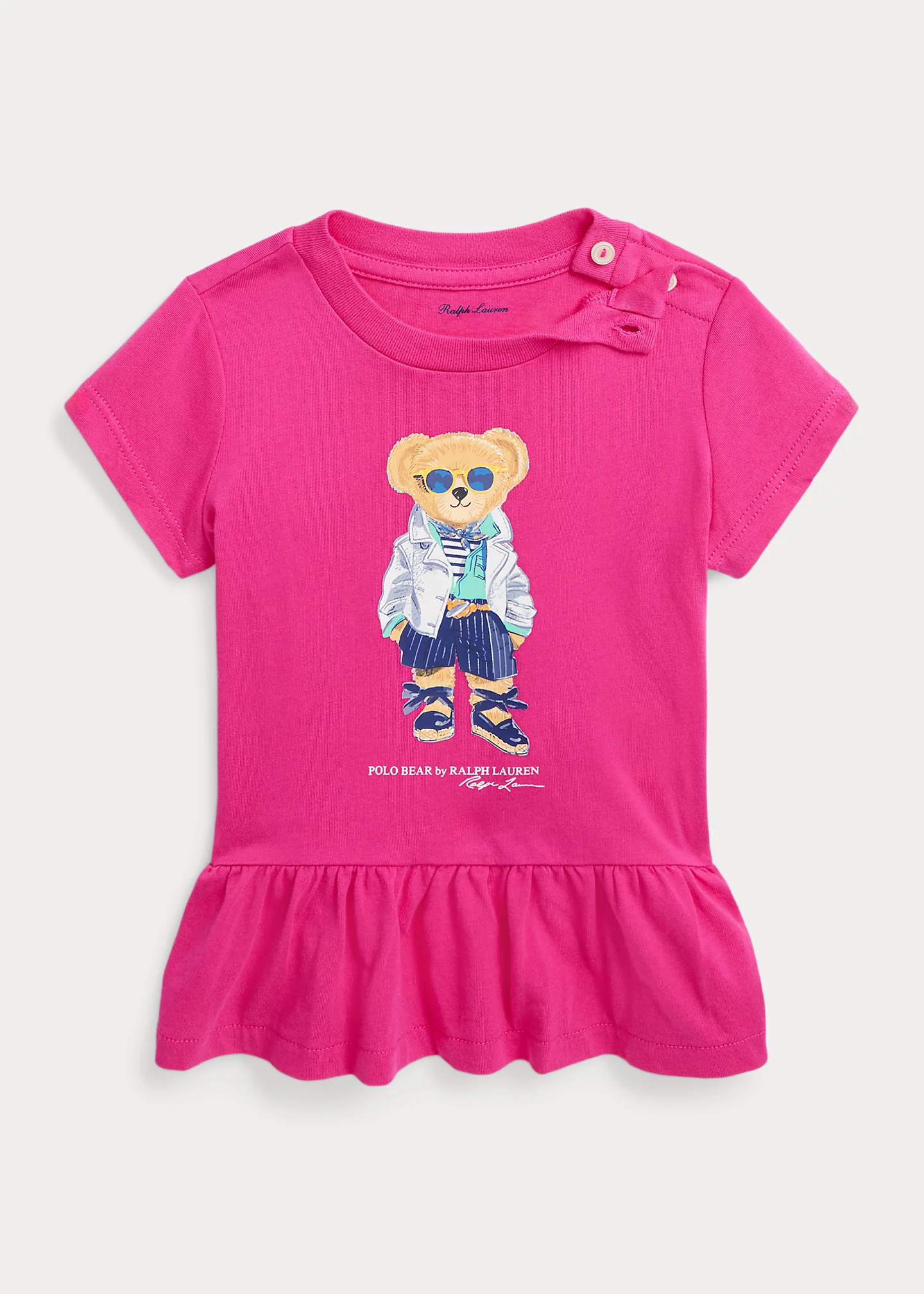 Polo Bear Cotton Jersey Peplum Tee