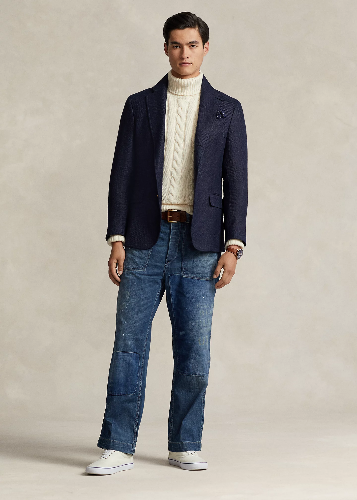 Relaxed Fit Distressed Jean