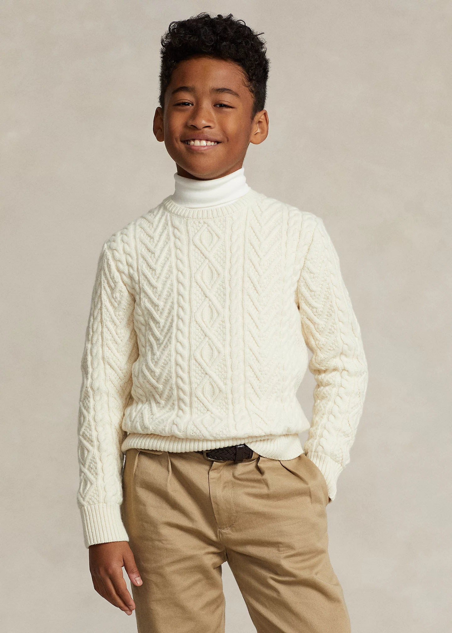 Aran-Knit Wool-Blend Sweater