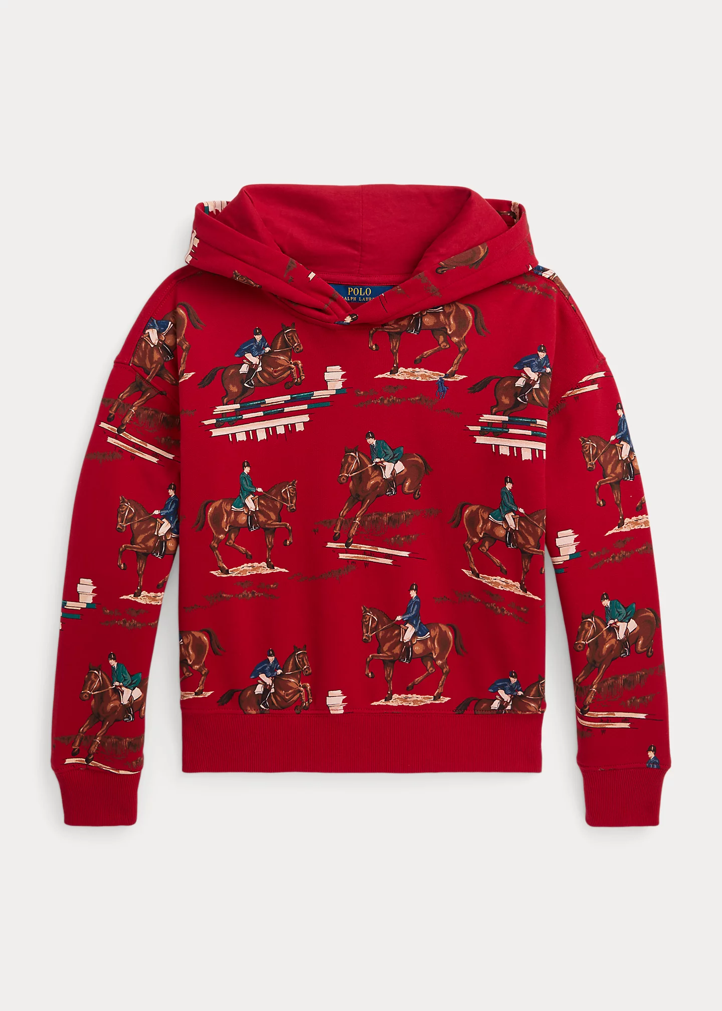 Equestrian-Print Fleece Hoodie