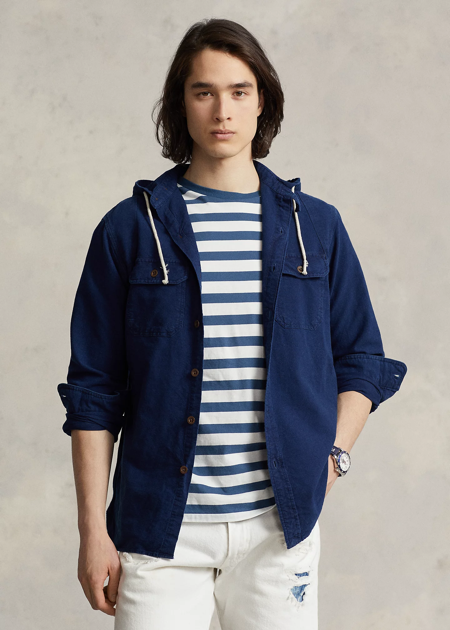Classic Fit Oxford Hooded Workshirt