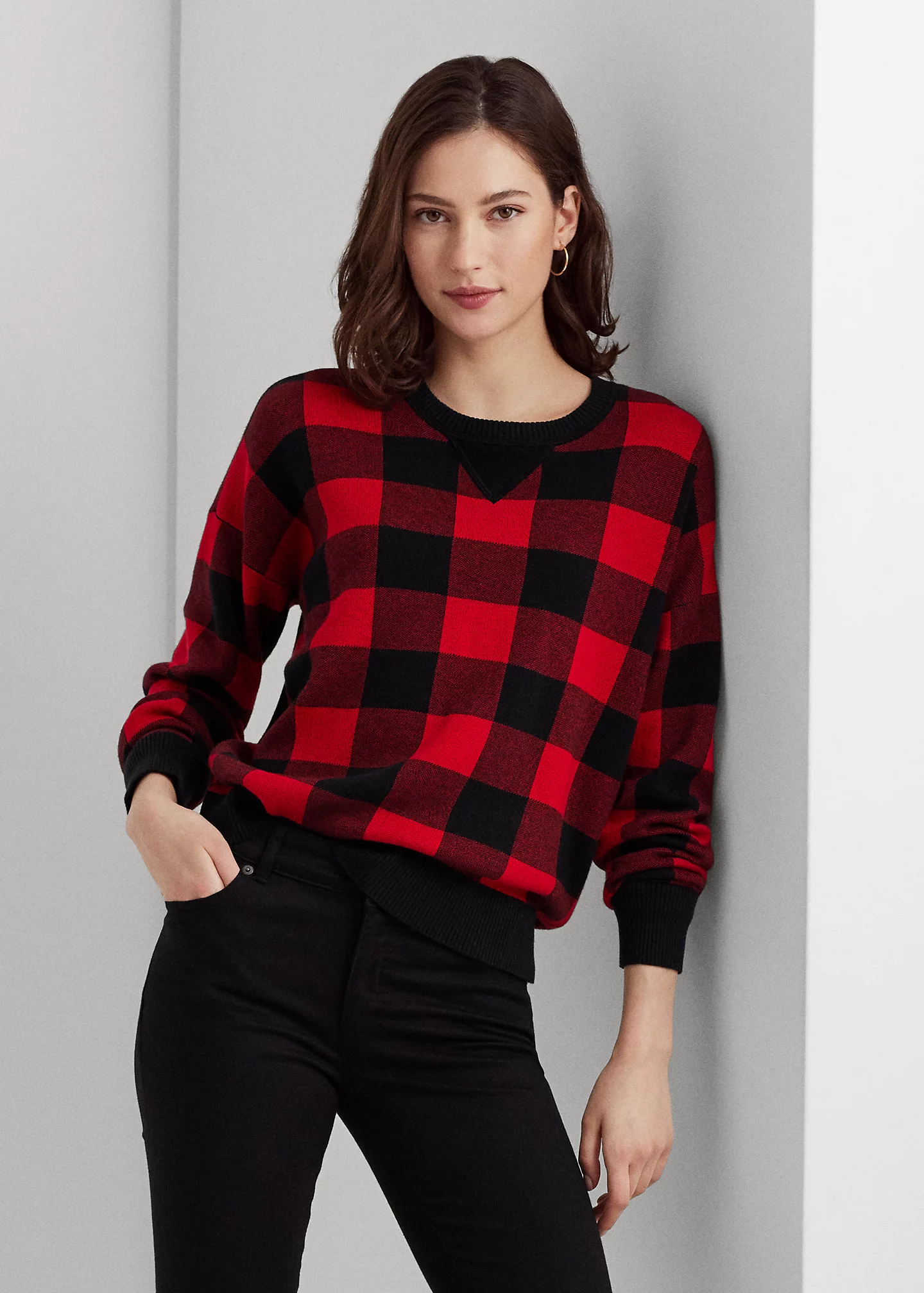 Buffalo Check Cotton-Blend Sweater