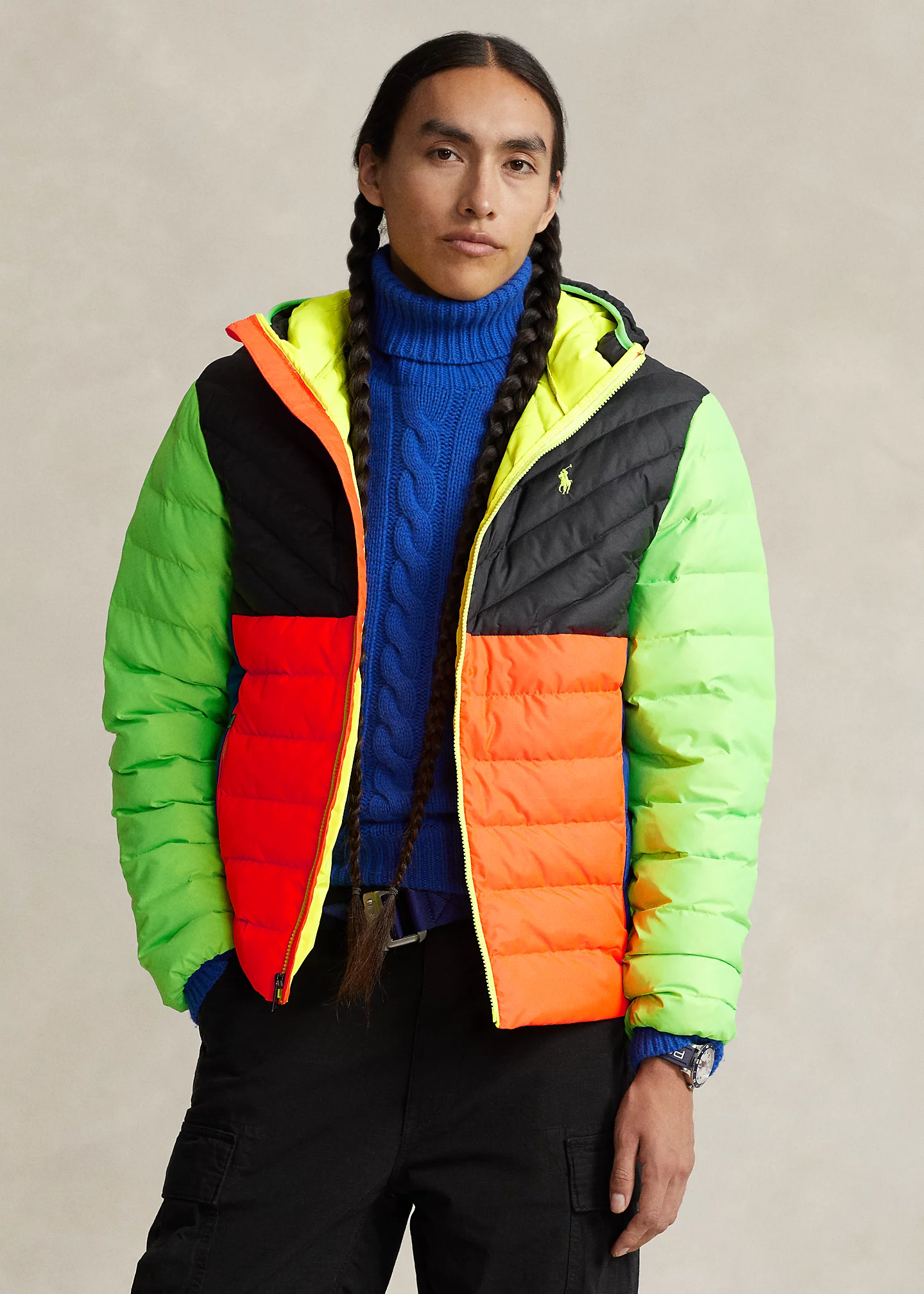 Neon Packable Water-Repellent Jacket