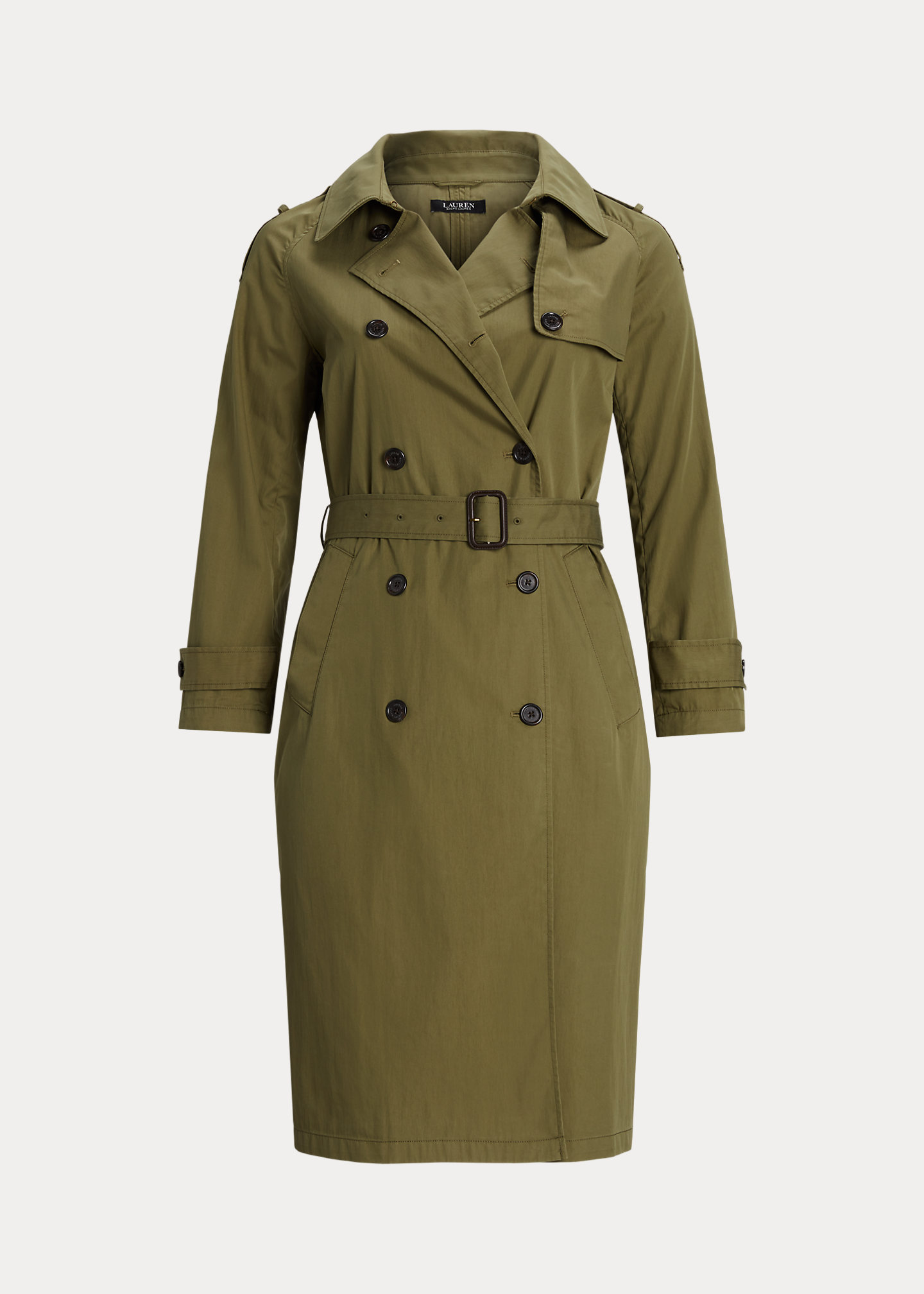 Double-Breasted Twill Trench Coat