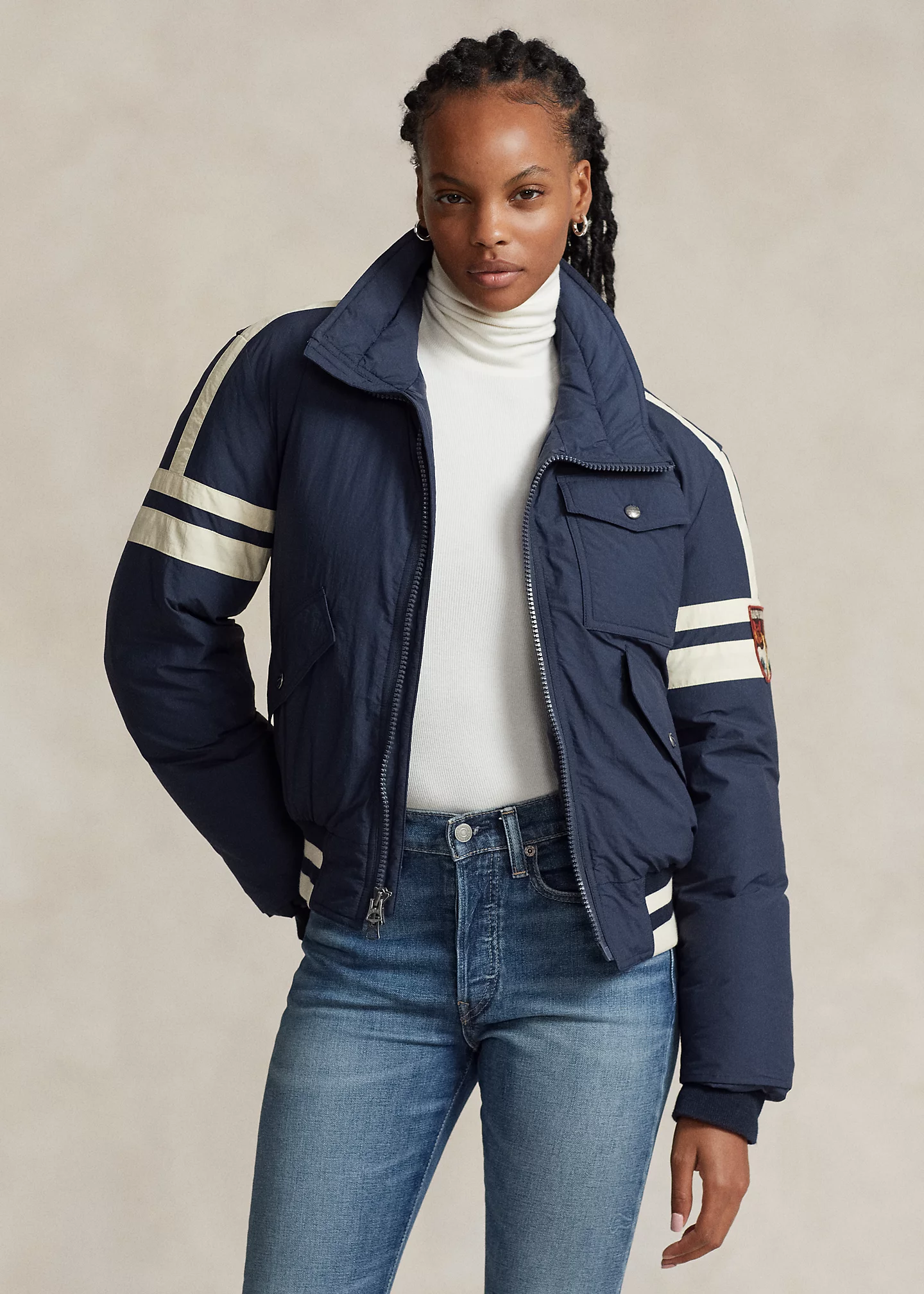 Water-Repellent Down Flight Jacket