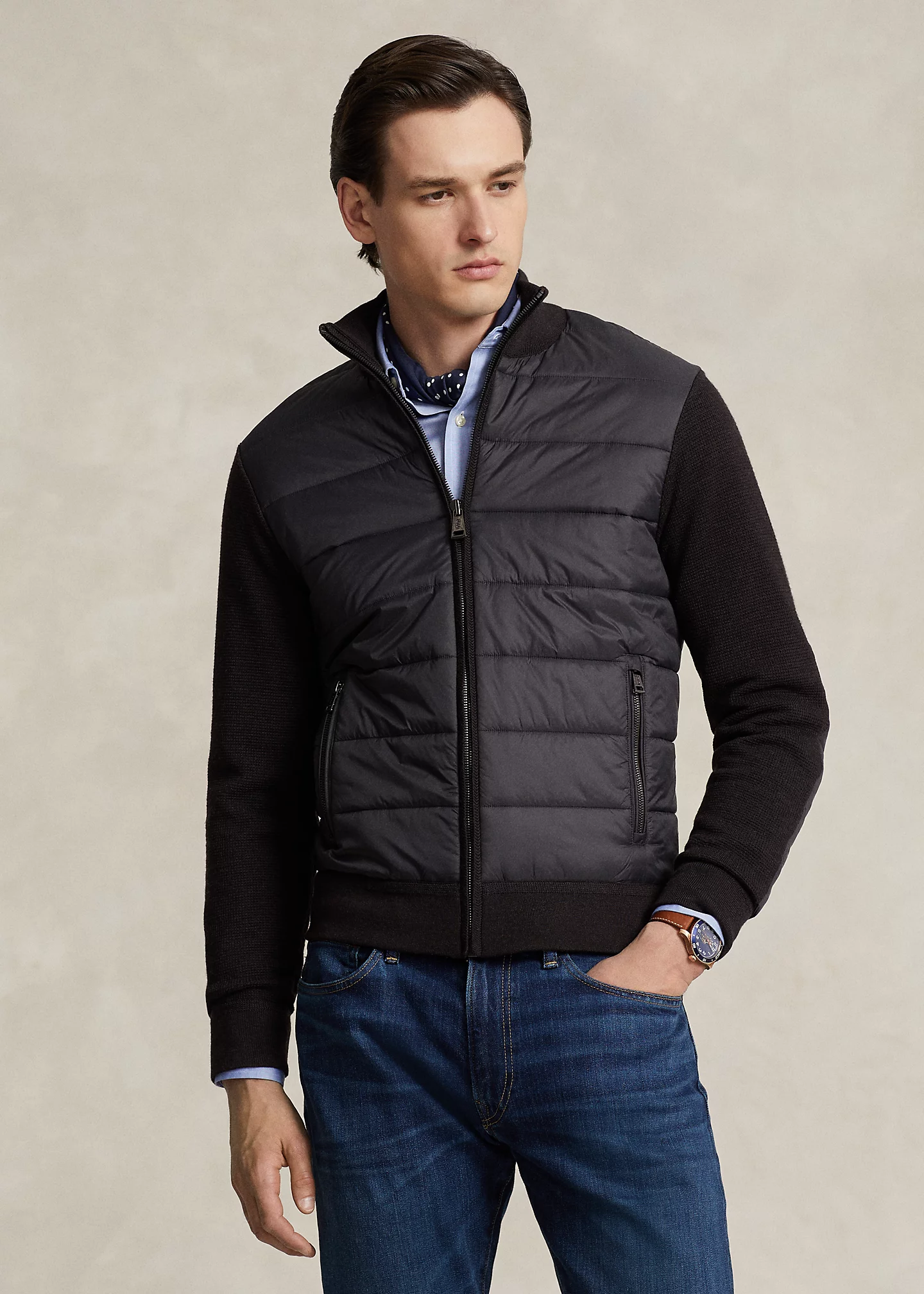 Hybrid Full-Zip Sweater