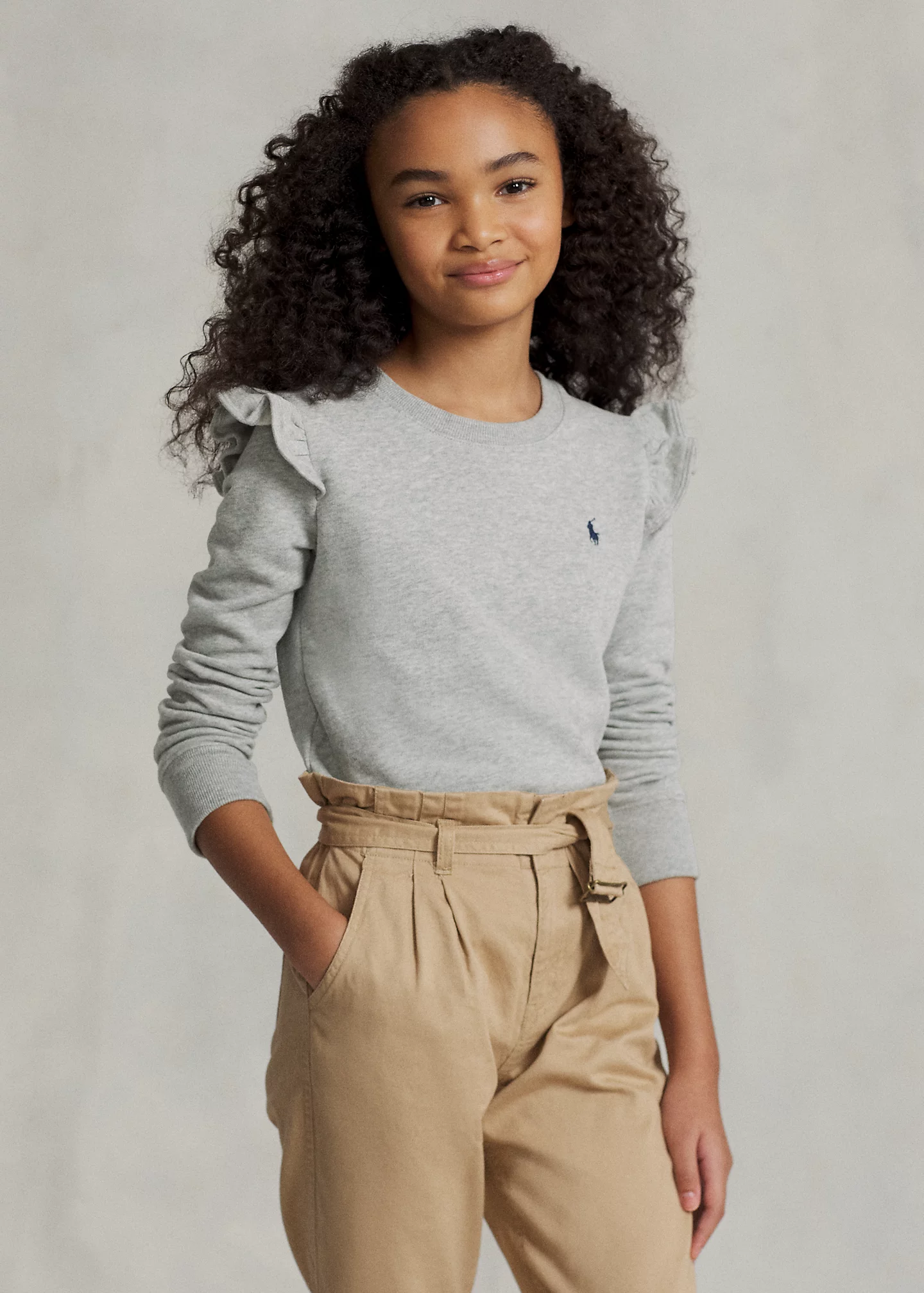 Ruffled Fleece Sweatshirt