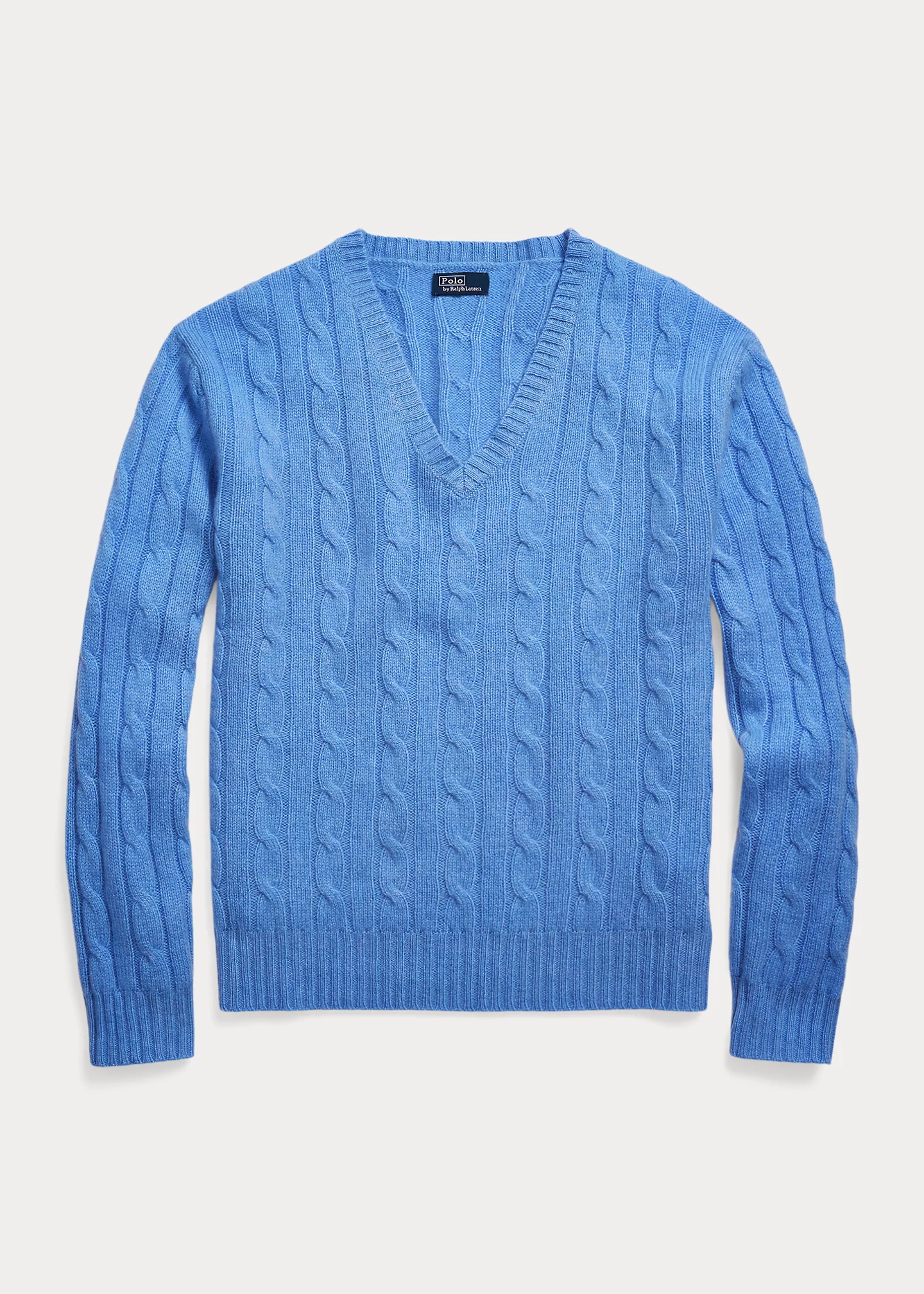 Cable-Knit Cashmere V-Neck Sweater