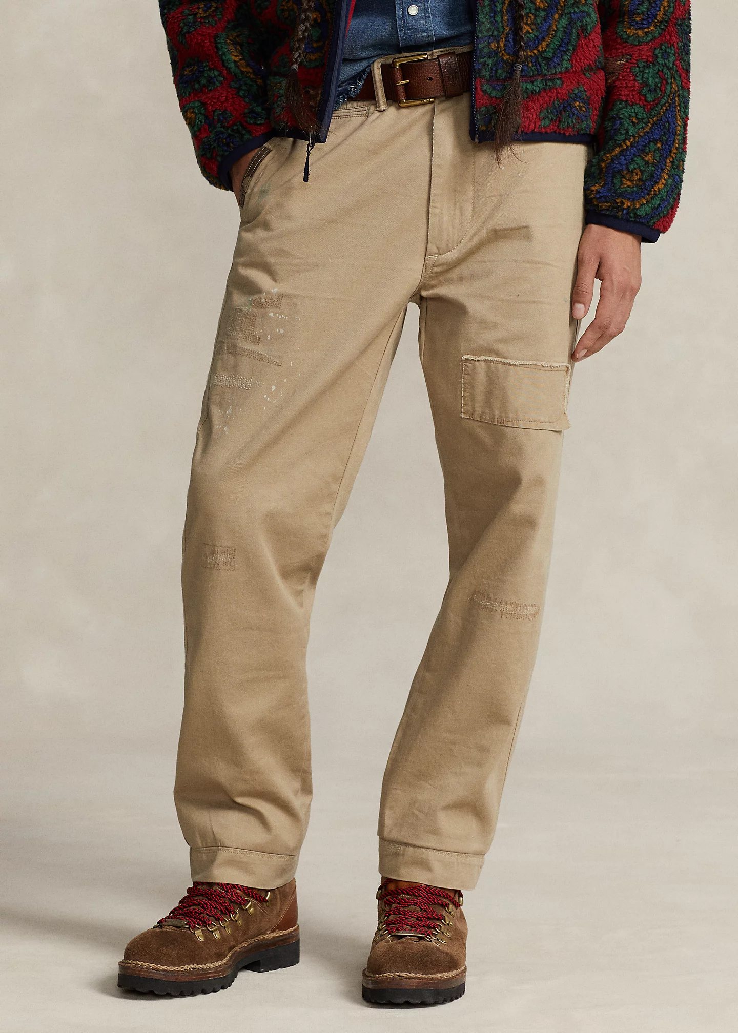 Relaxed Fit Distressed Chino Pant