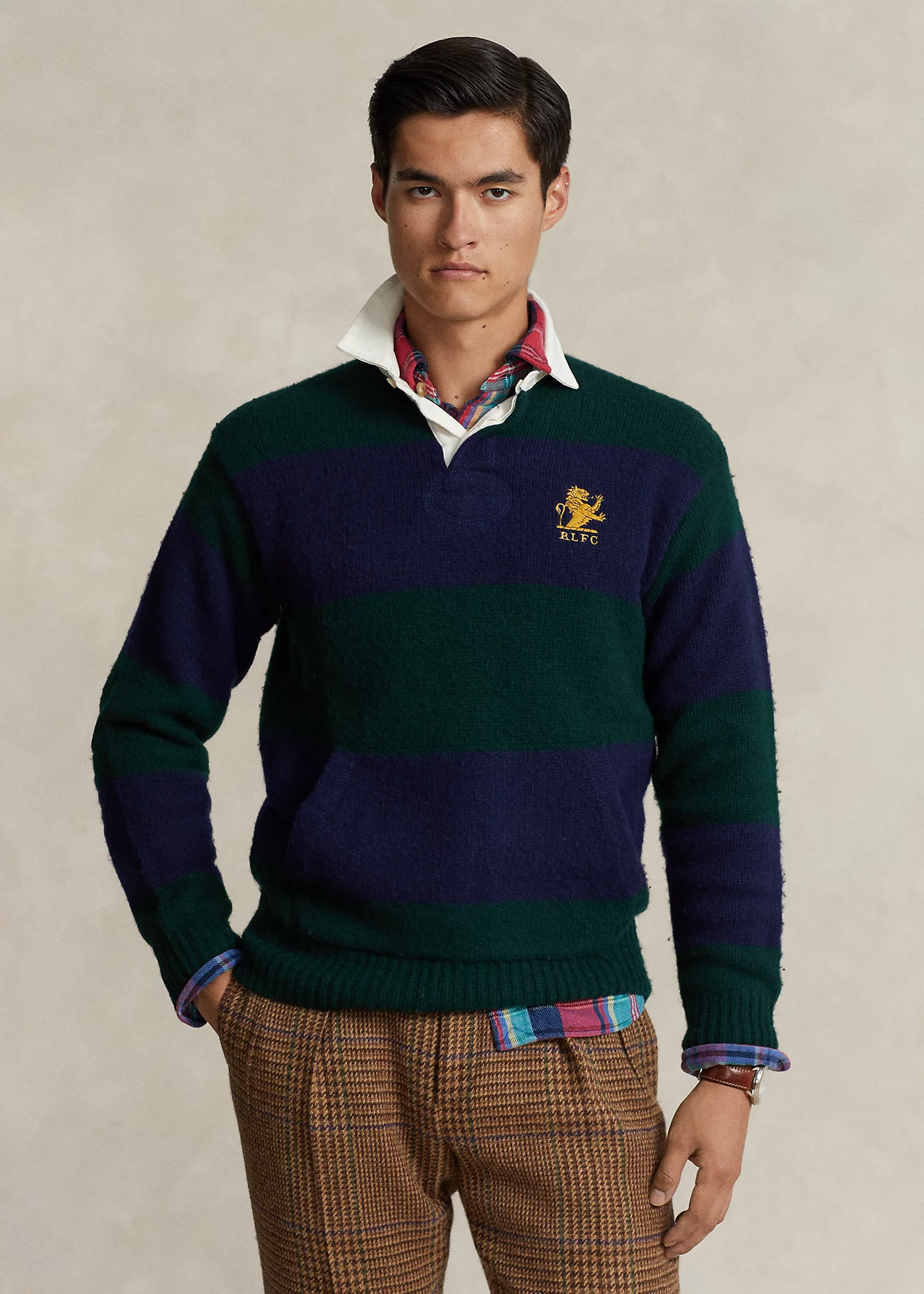 Striped Wool-Cashmere Rugby Sweater