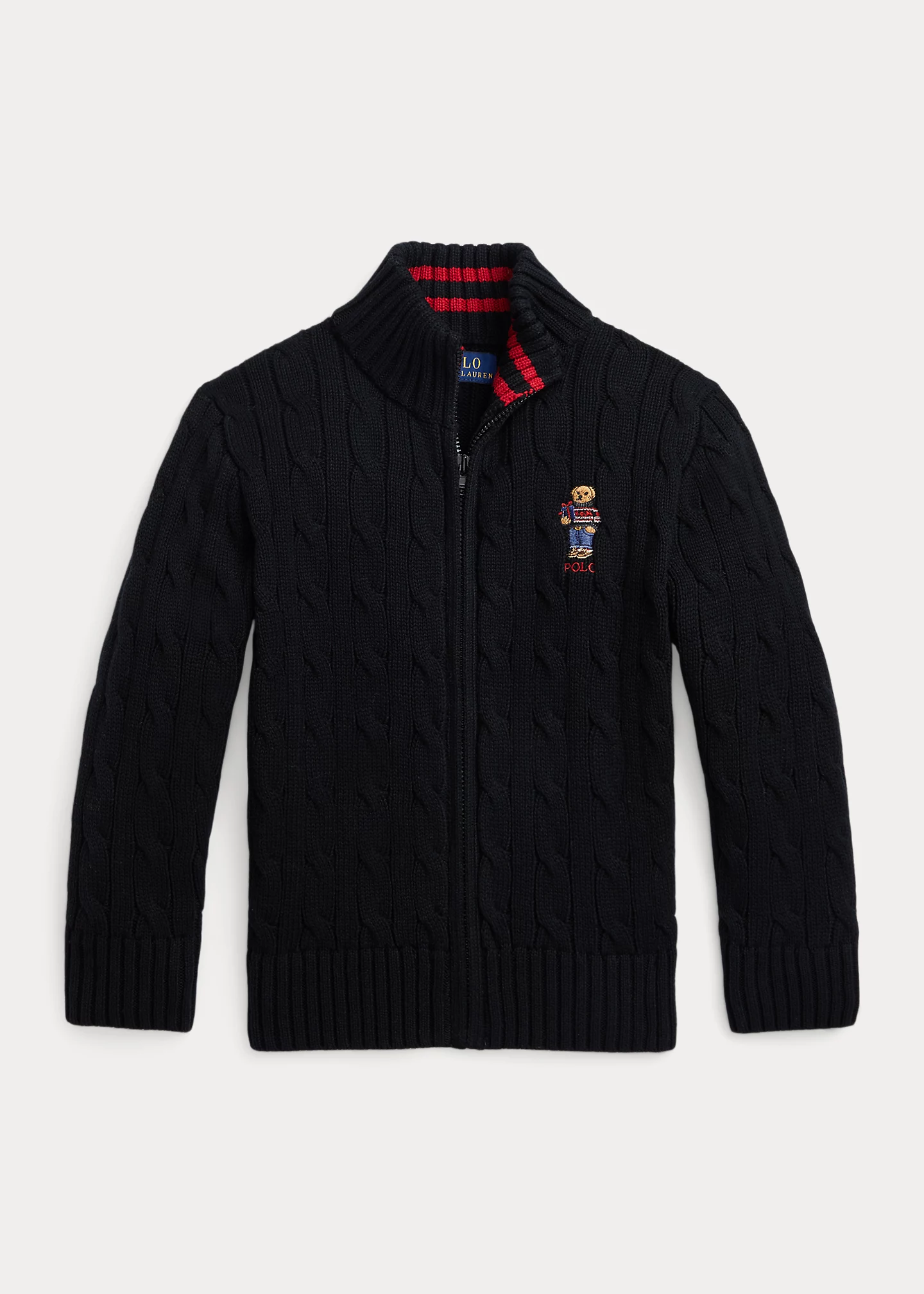 Polo Bear Cotton Full-Zip Sweater
