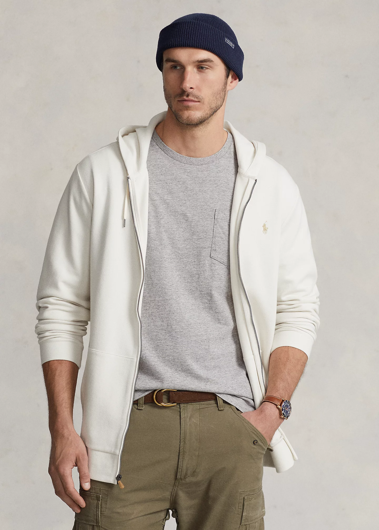 Double-Knit Mesh Full-Zip Hoodie