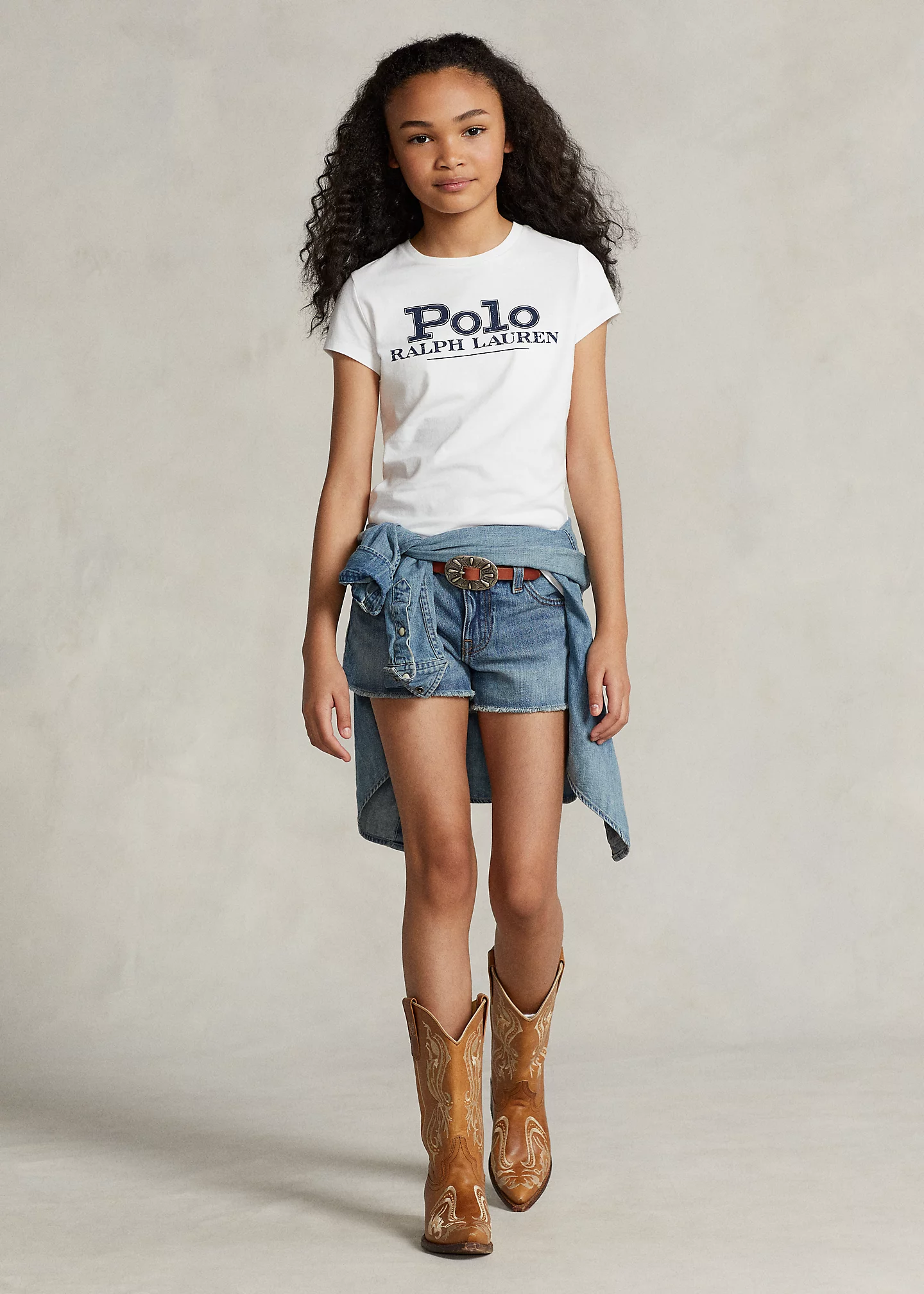 Frayed Cotton Denim Short