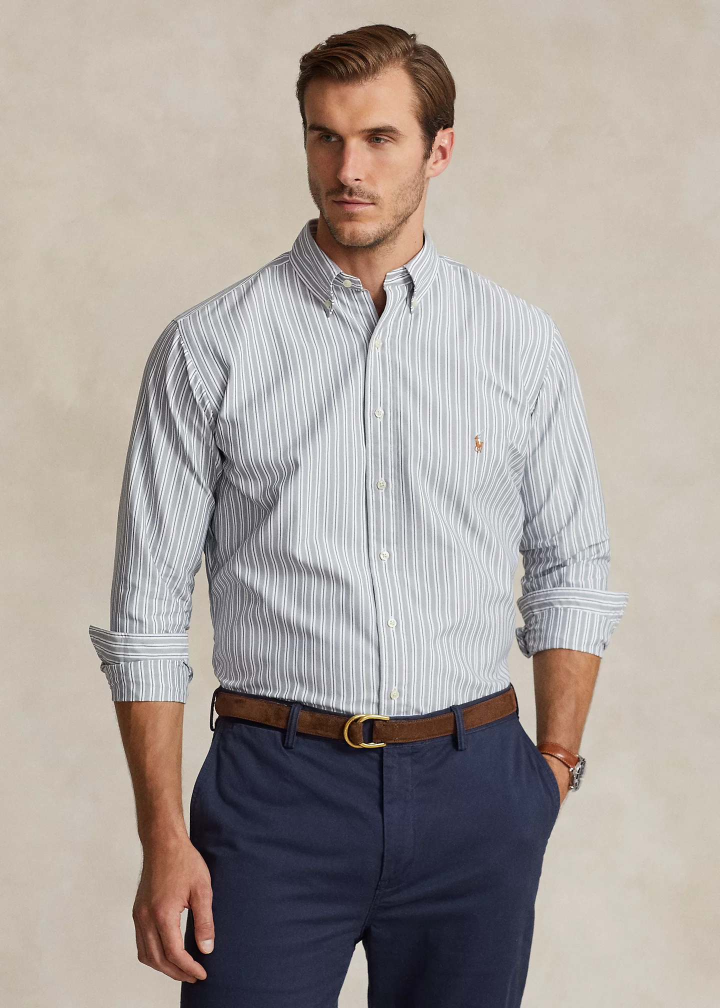 Striped Performance Oxford Shirt