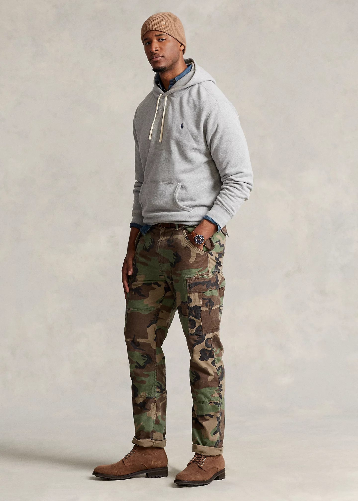 Classic Fit Camo Canvas Cargo Pant