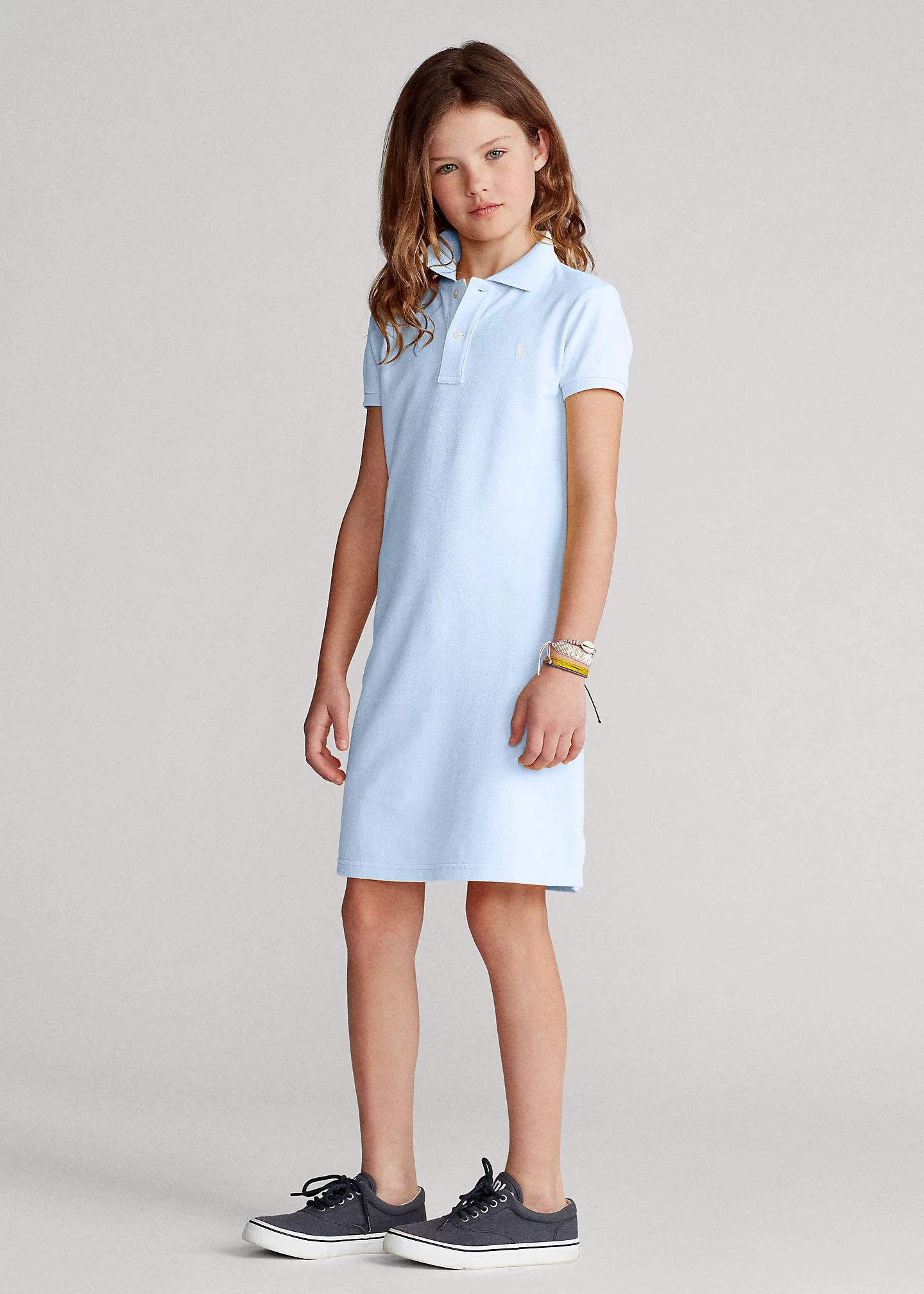 Cotton Mesh Polo Dress