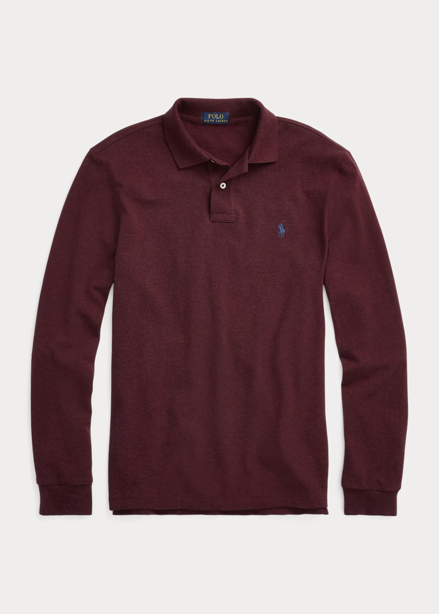 Mesh Long-Sleeve Polo Shirt