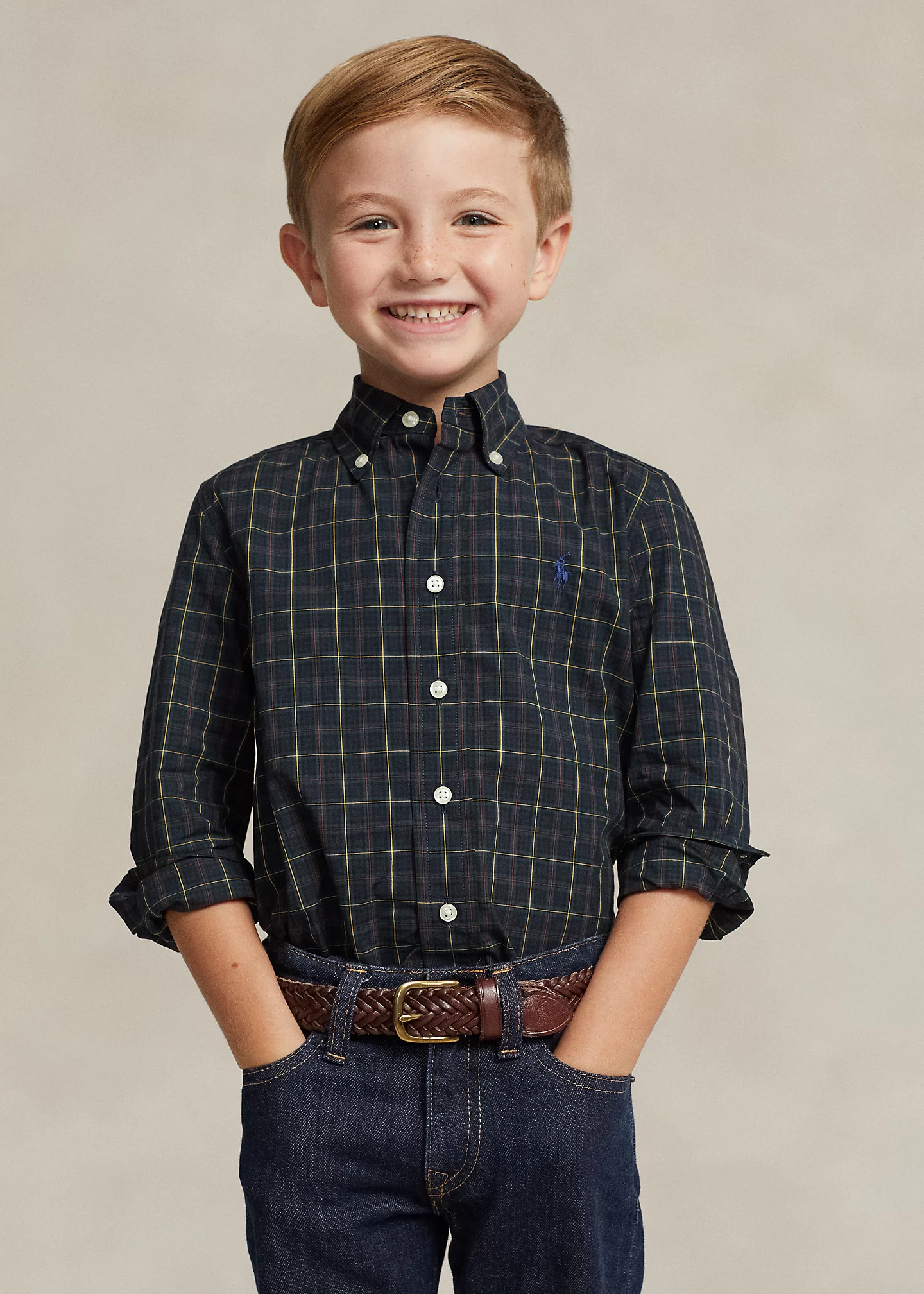 Plaid Cotton Poplin Shirt