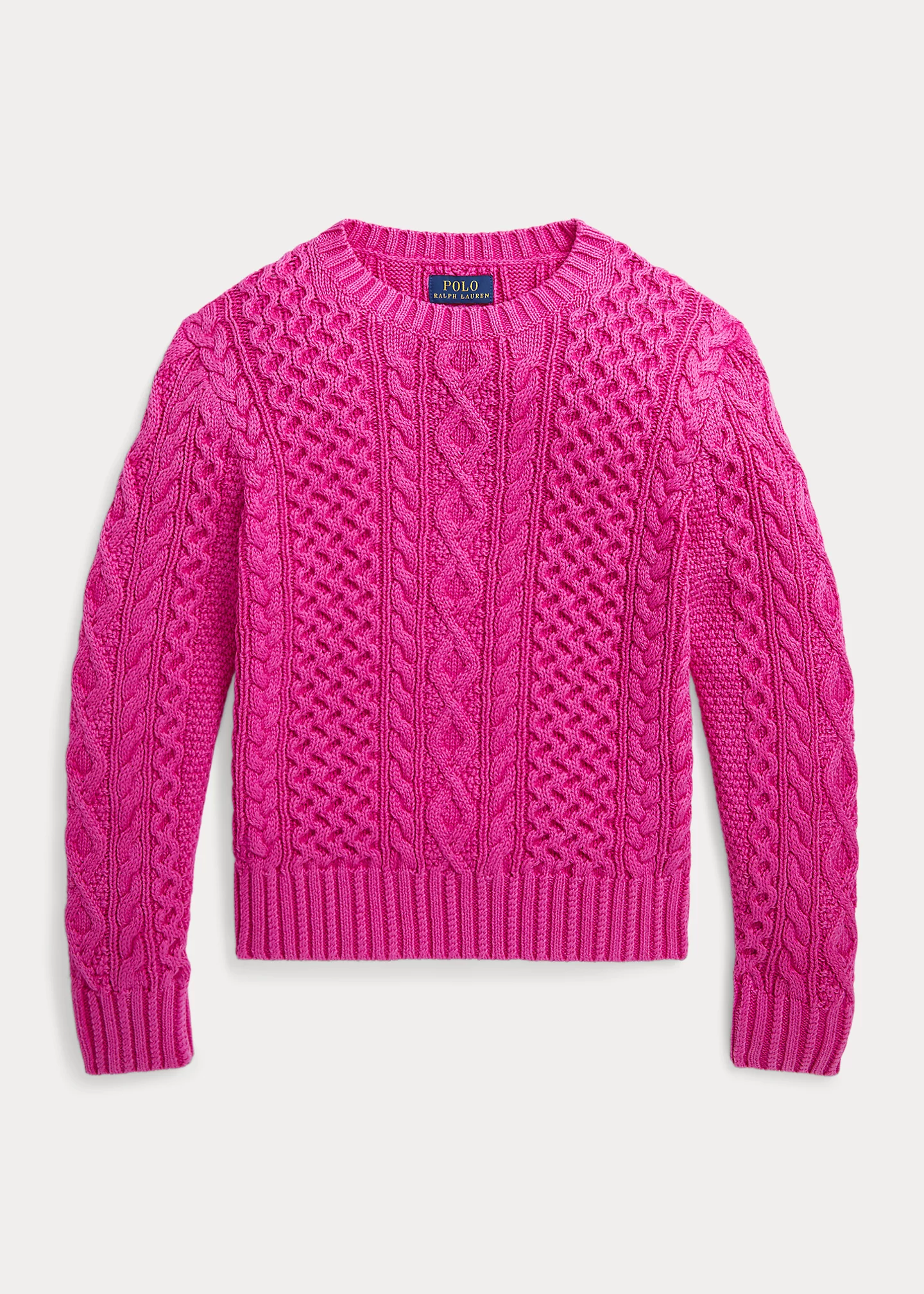 Aran-Knit Cotton Sweater