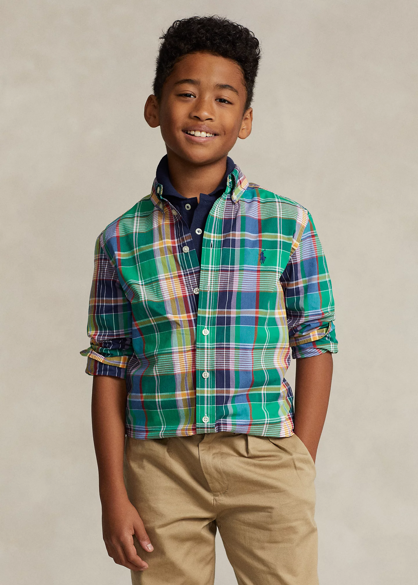 Plaid Cotton Poplin Shirt