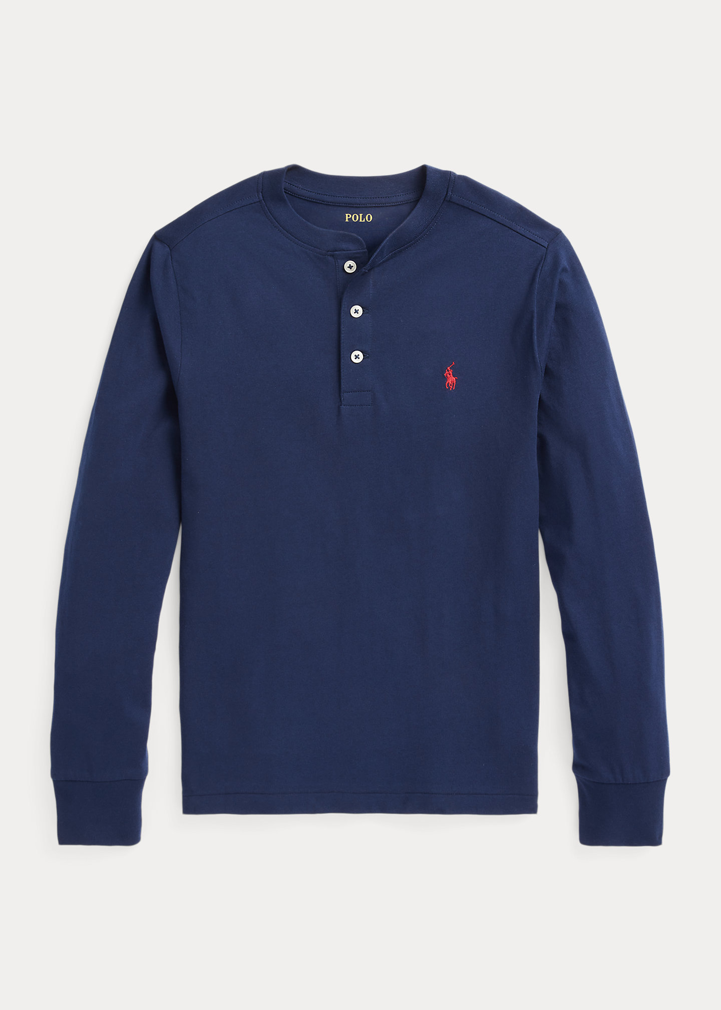 Cotton Jersey Henley Shirt