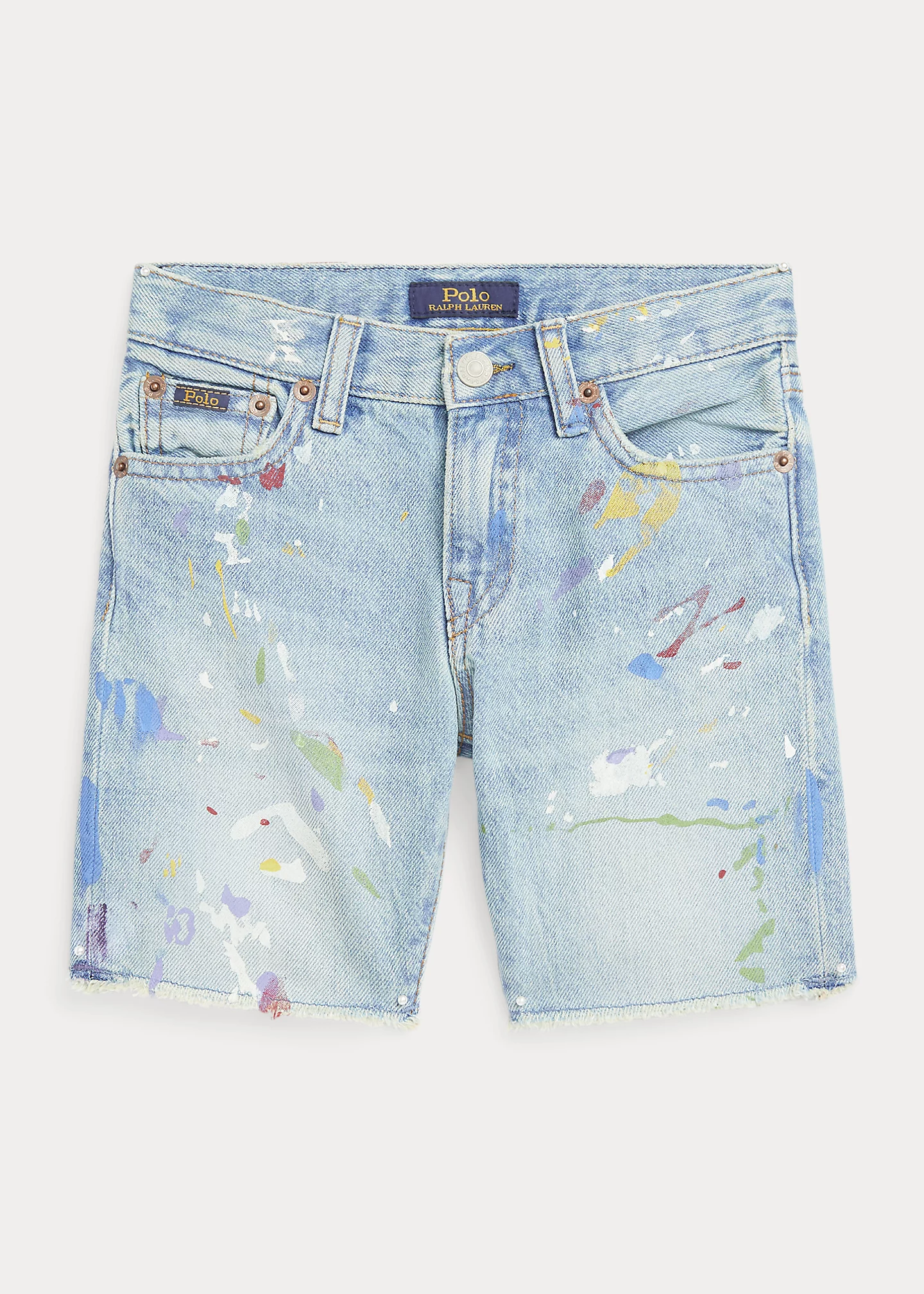 Sullivan Slim Paint-Splatter Denim Short