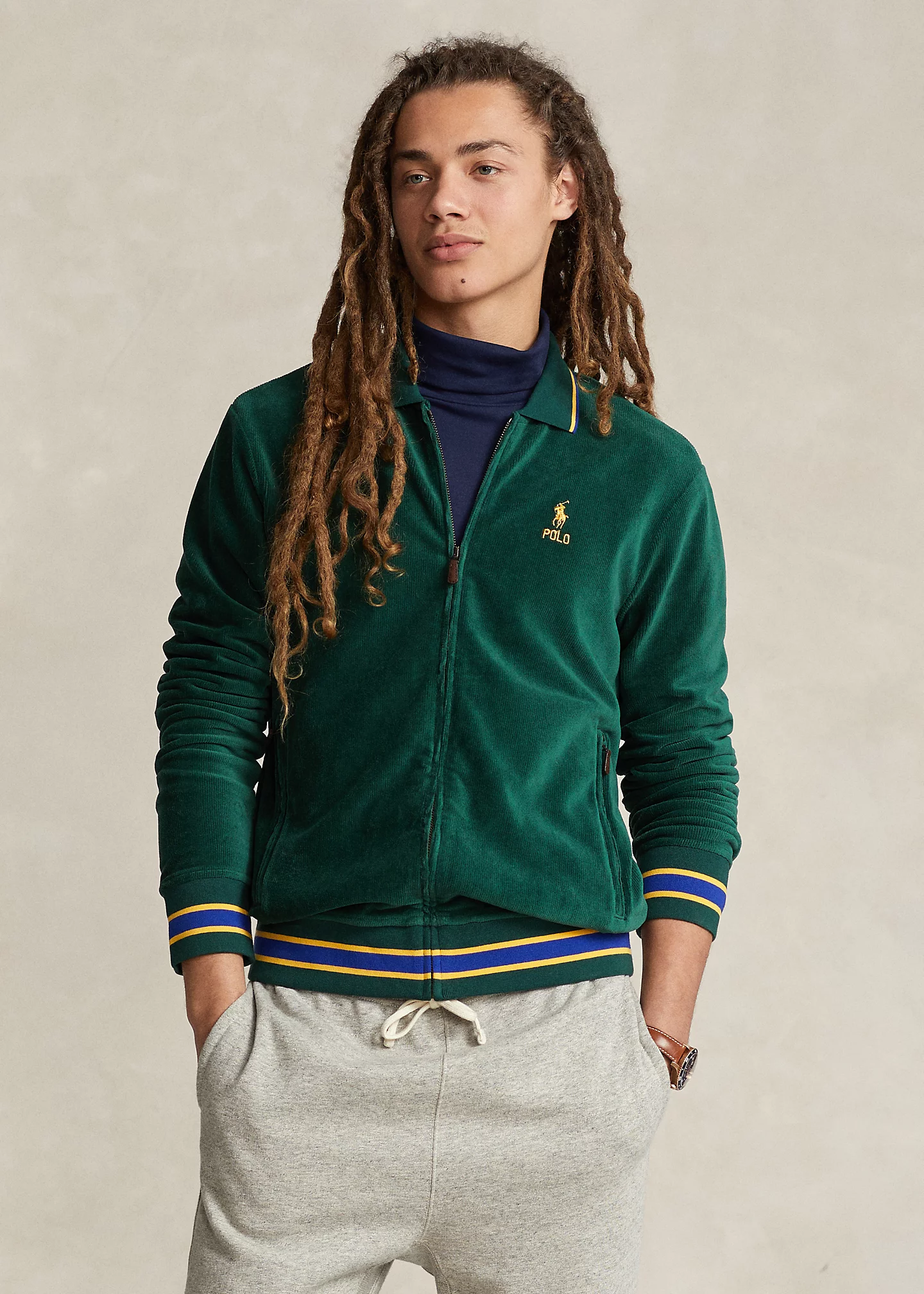 Knit Corduroy Track Jacket