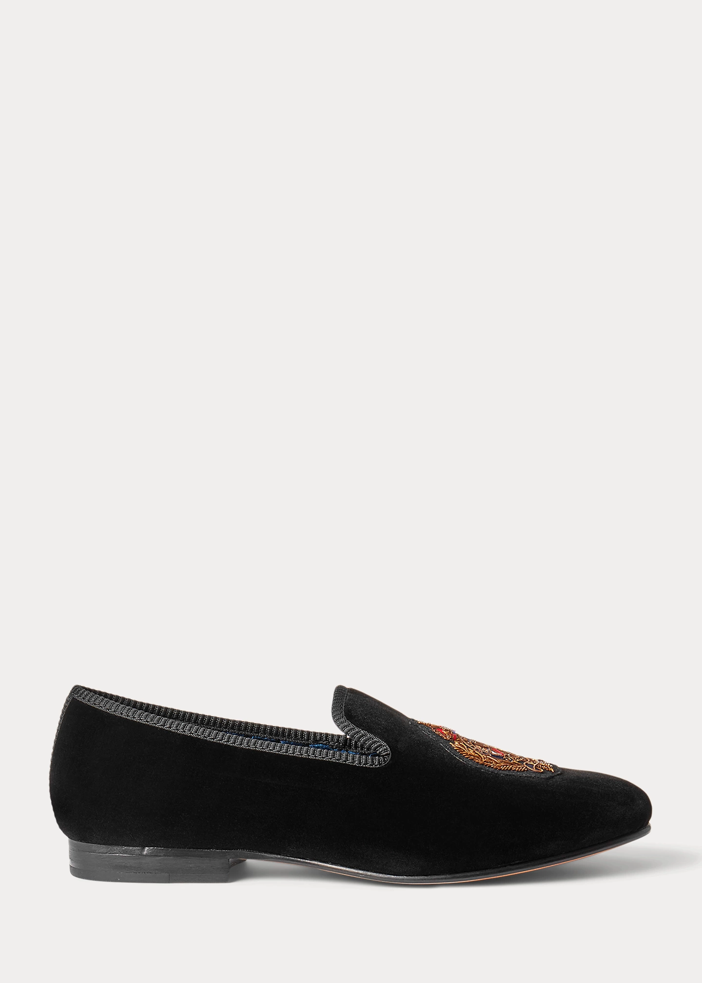Paxton Crest Velvet Slipper