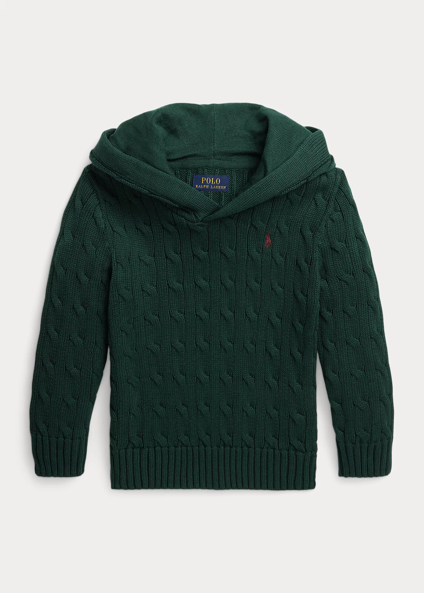 Cable-Knit Cotton Hooded Sweater