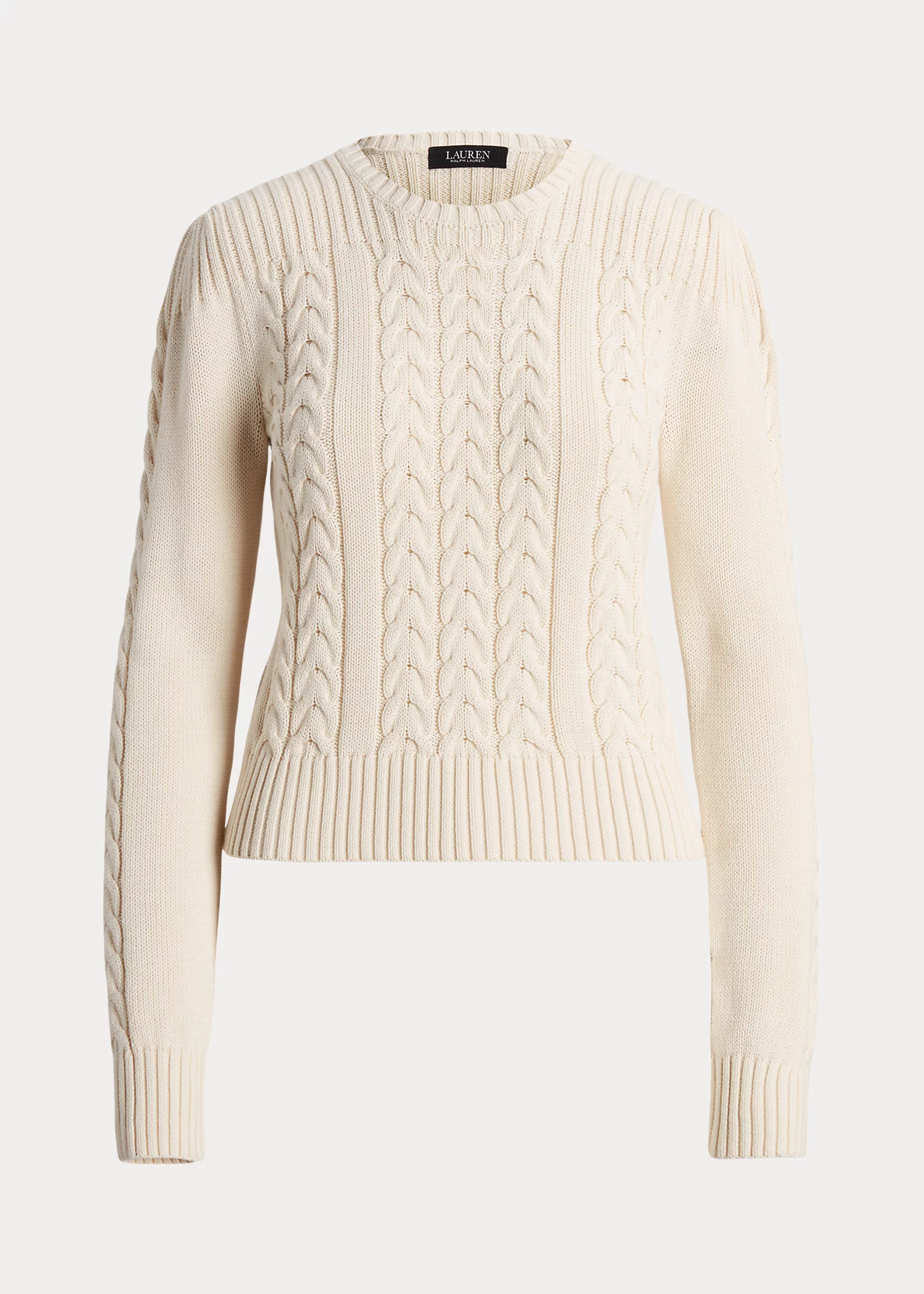 Cable-Knit Puff-Sleeve Sweater