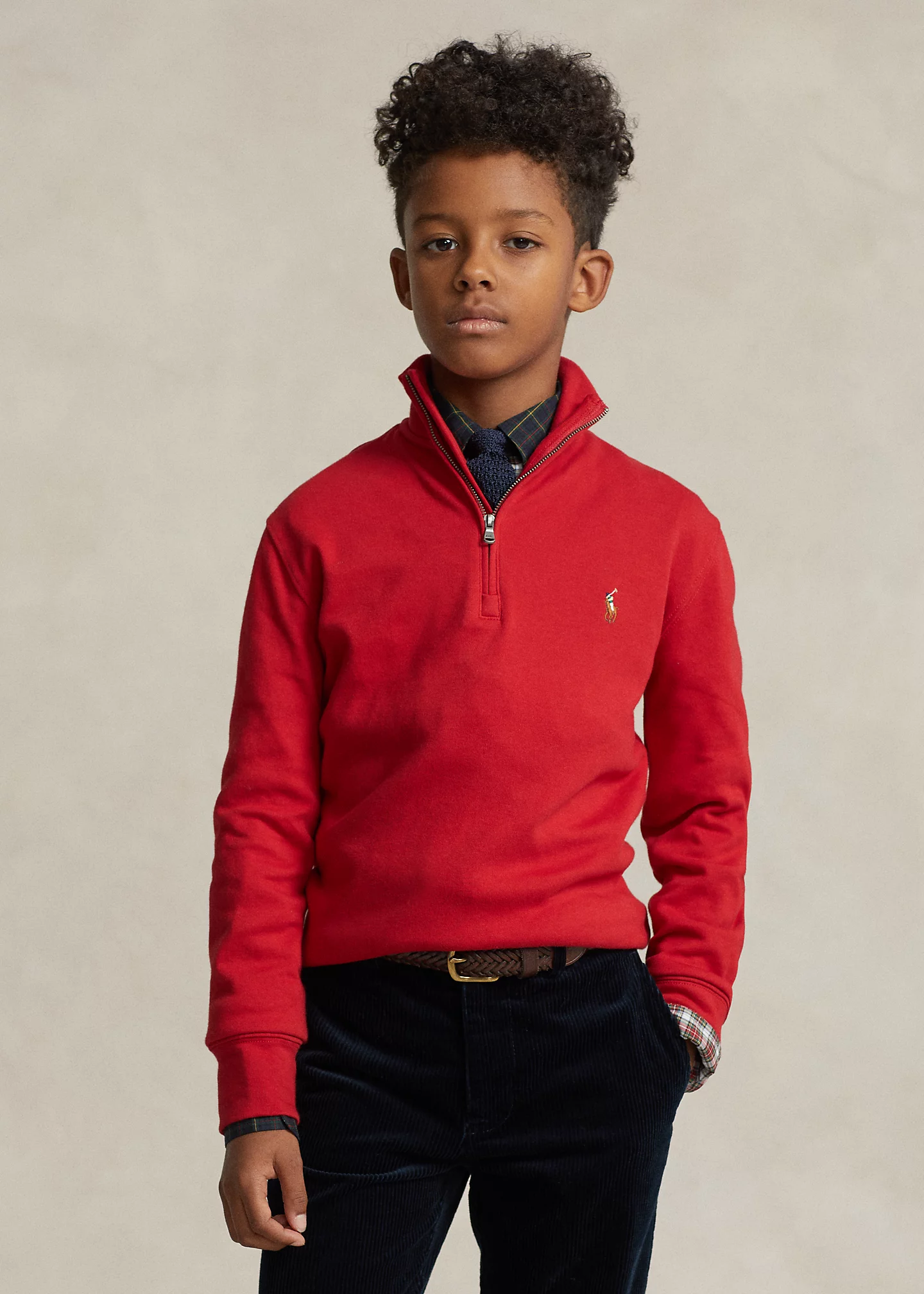 Cotton Interlock Quarter-Zip Pullover