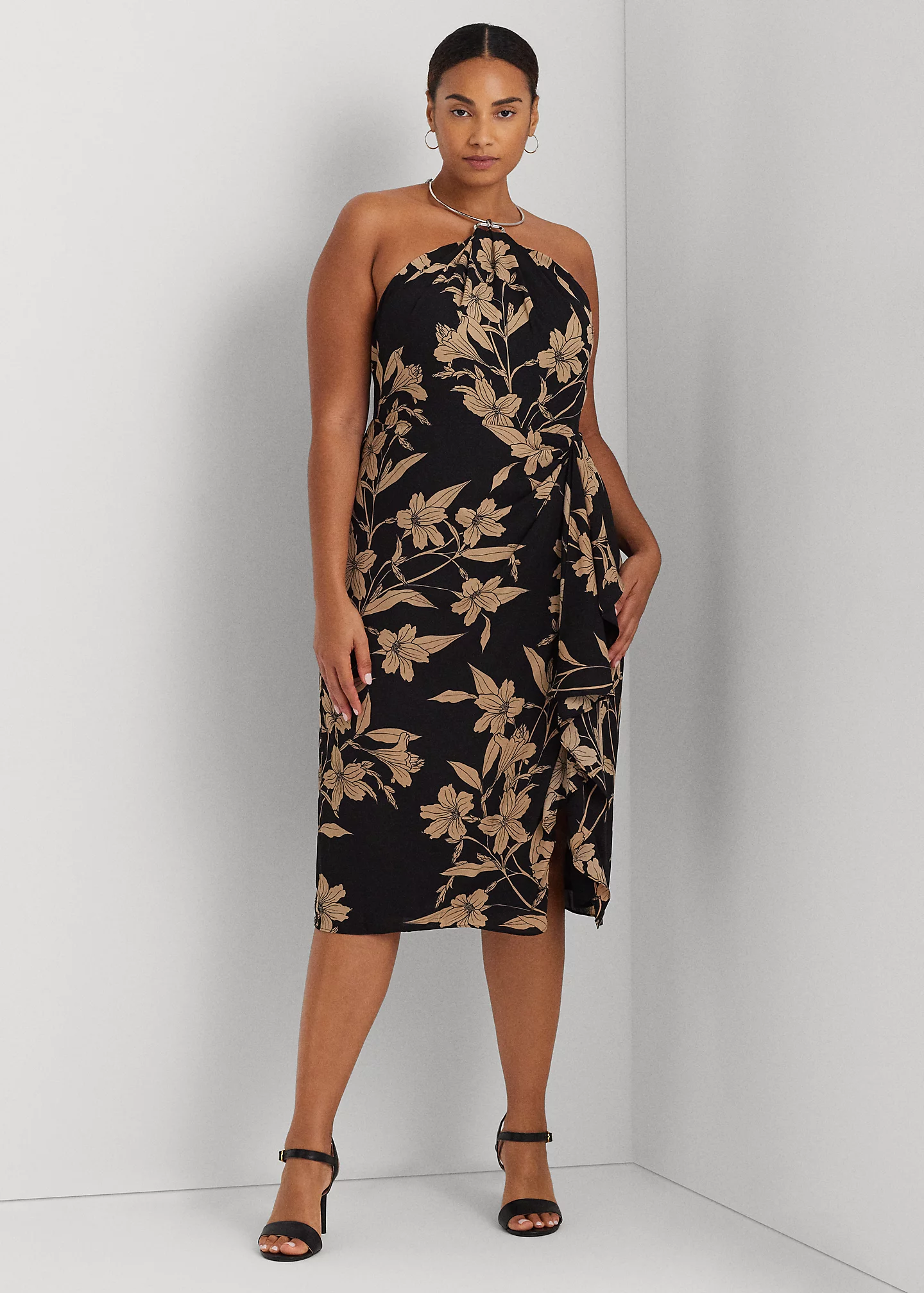 Floral Georgette Halter Dress