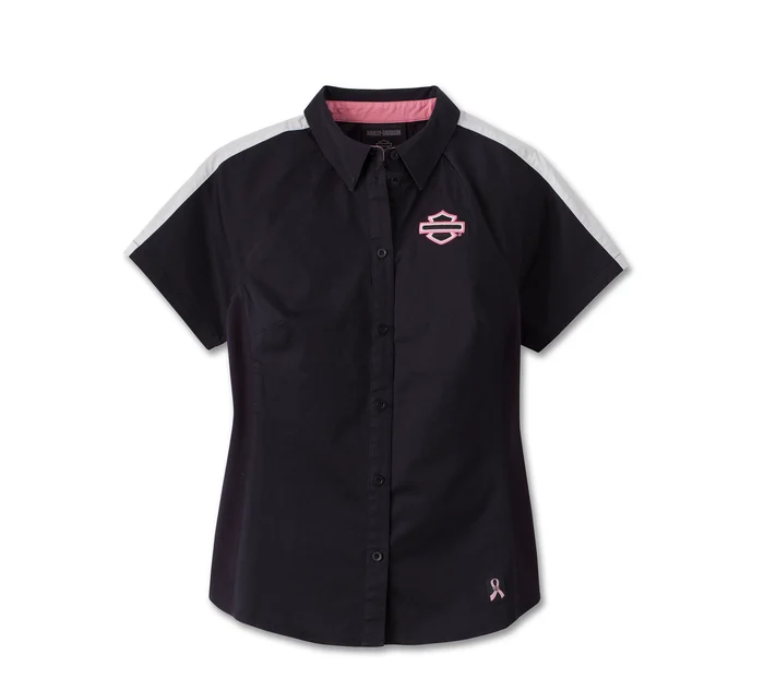 Women's Pink Label Short Sleeve Button Down Shirt