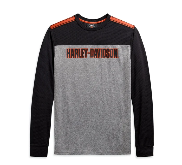 Men's Performance Micro Mesh Long Sleeve Colorblock Tee