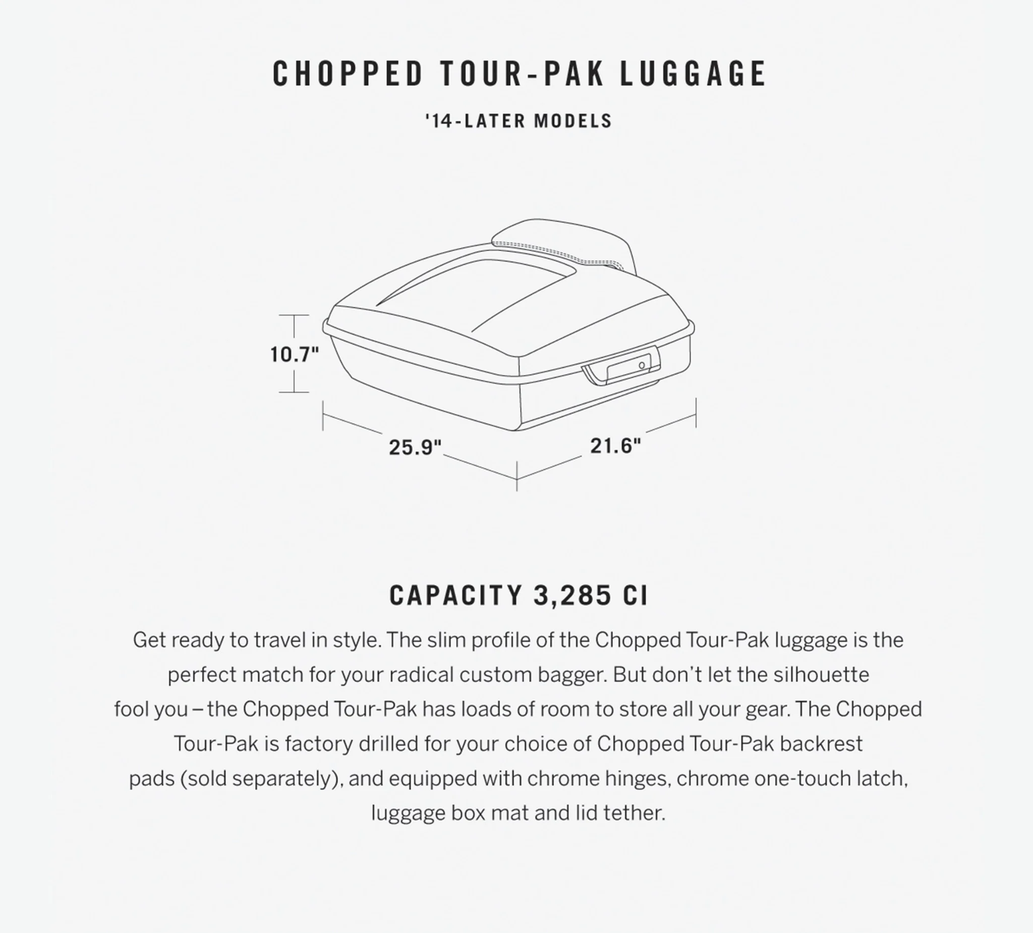 Chopped Tour-Pak Luggage - Raven Fade