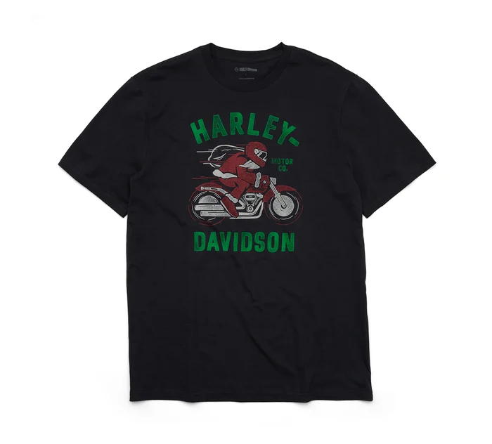 Men's Here Comes Biker Claus Tee