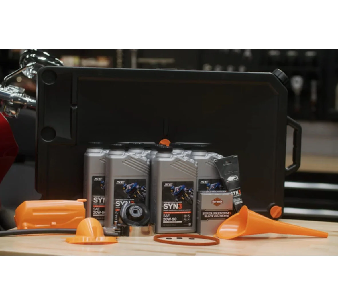 5 Qt. SYN3 Full Synthetic Motorcycle Lubricant Oil Change Kit – Black Filter