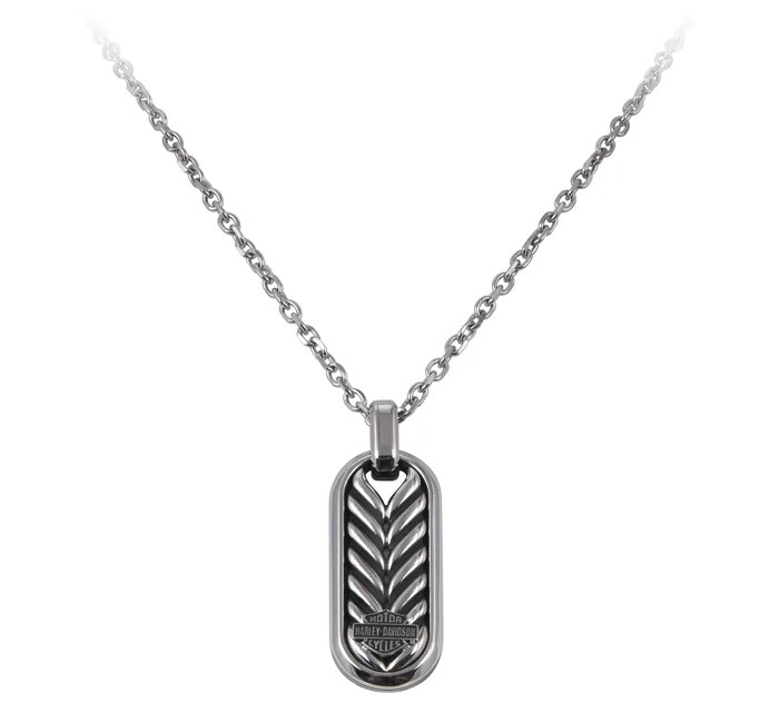 Rope Sterling Silver Texture Oval Necklace
