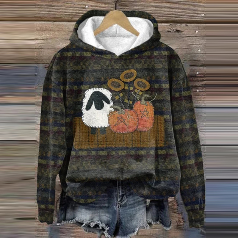 Women's Animal Sheep Casual Print Hoodie