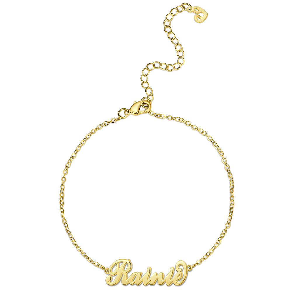 Children's Name Anklet 14K Gold Plated - Length Adjustable