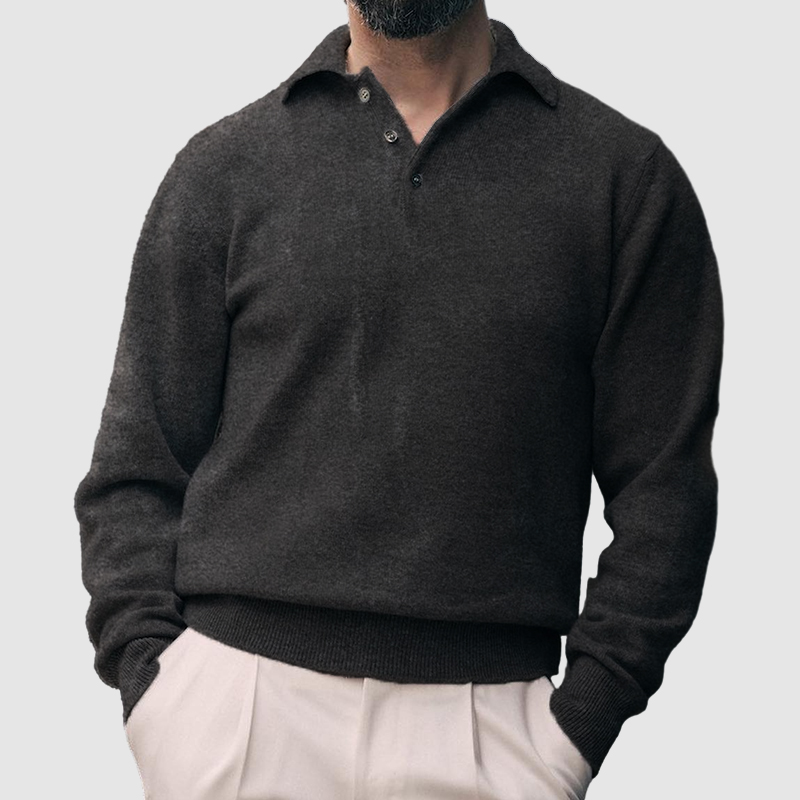 Men's Solid Color Basic Wool Sweater