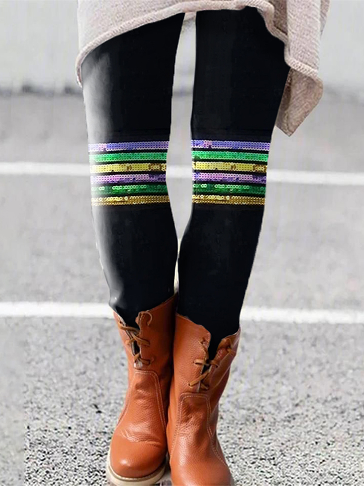 Lovely Mardi Gras Pattern Cozy Leggings
